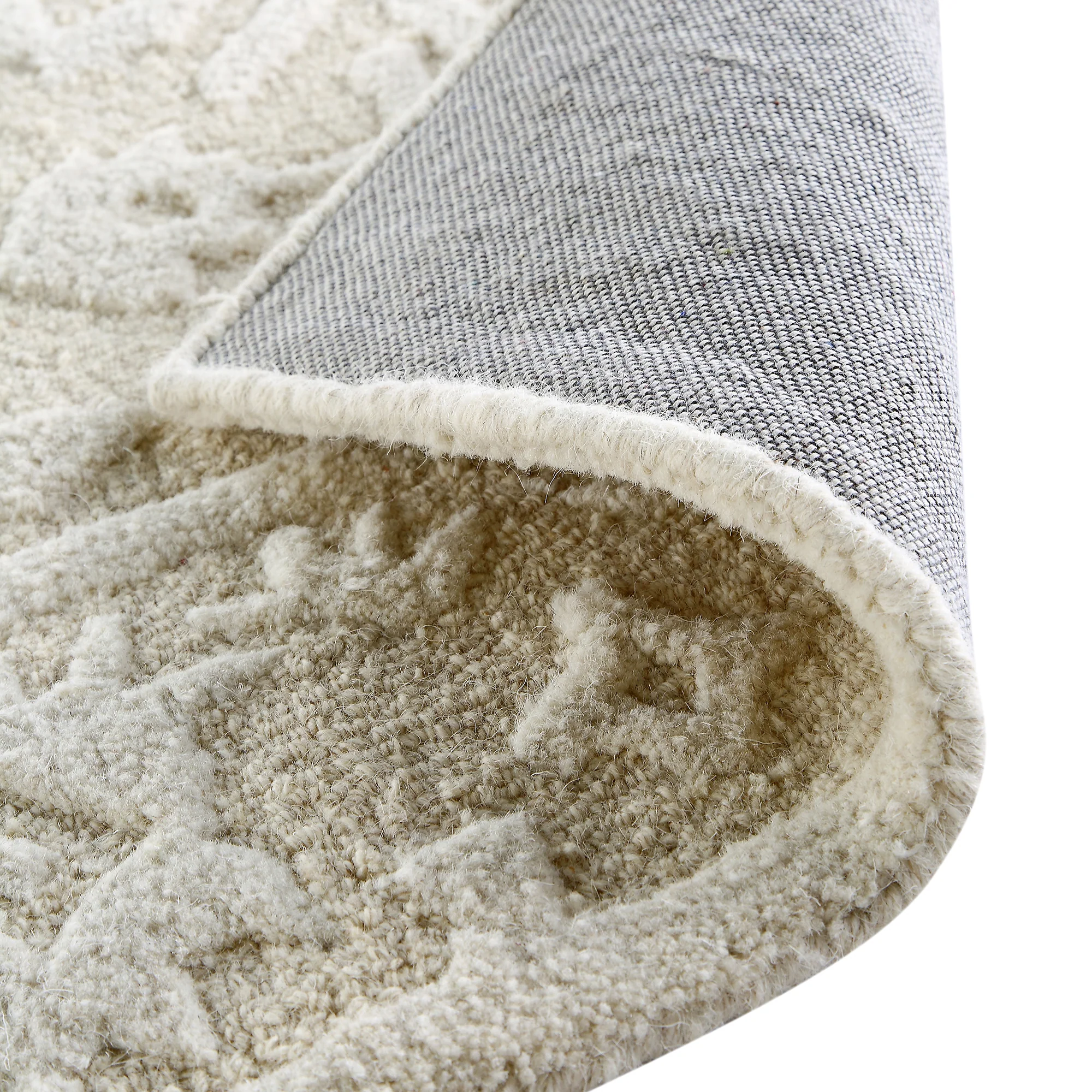 Lourdes Hand Tufted and Textured Cream Wool Rug - Image 8