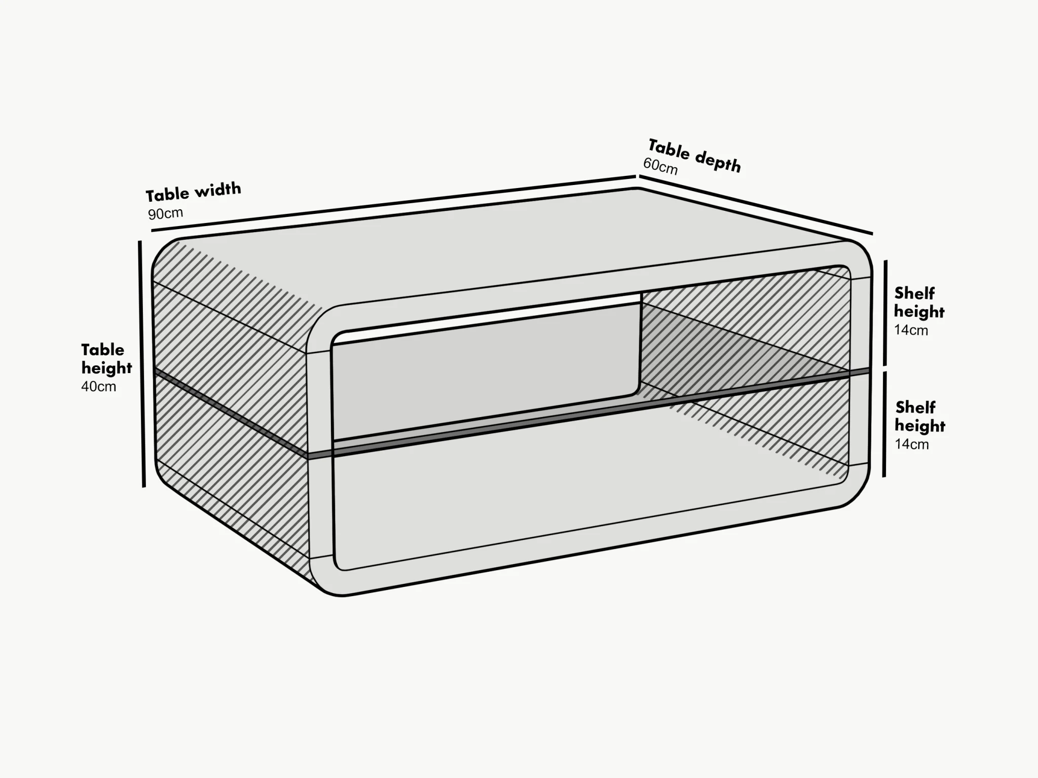 Lucent White High Gloss and Glass Shelf Coffee Table - Image 5