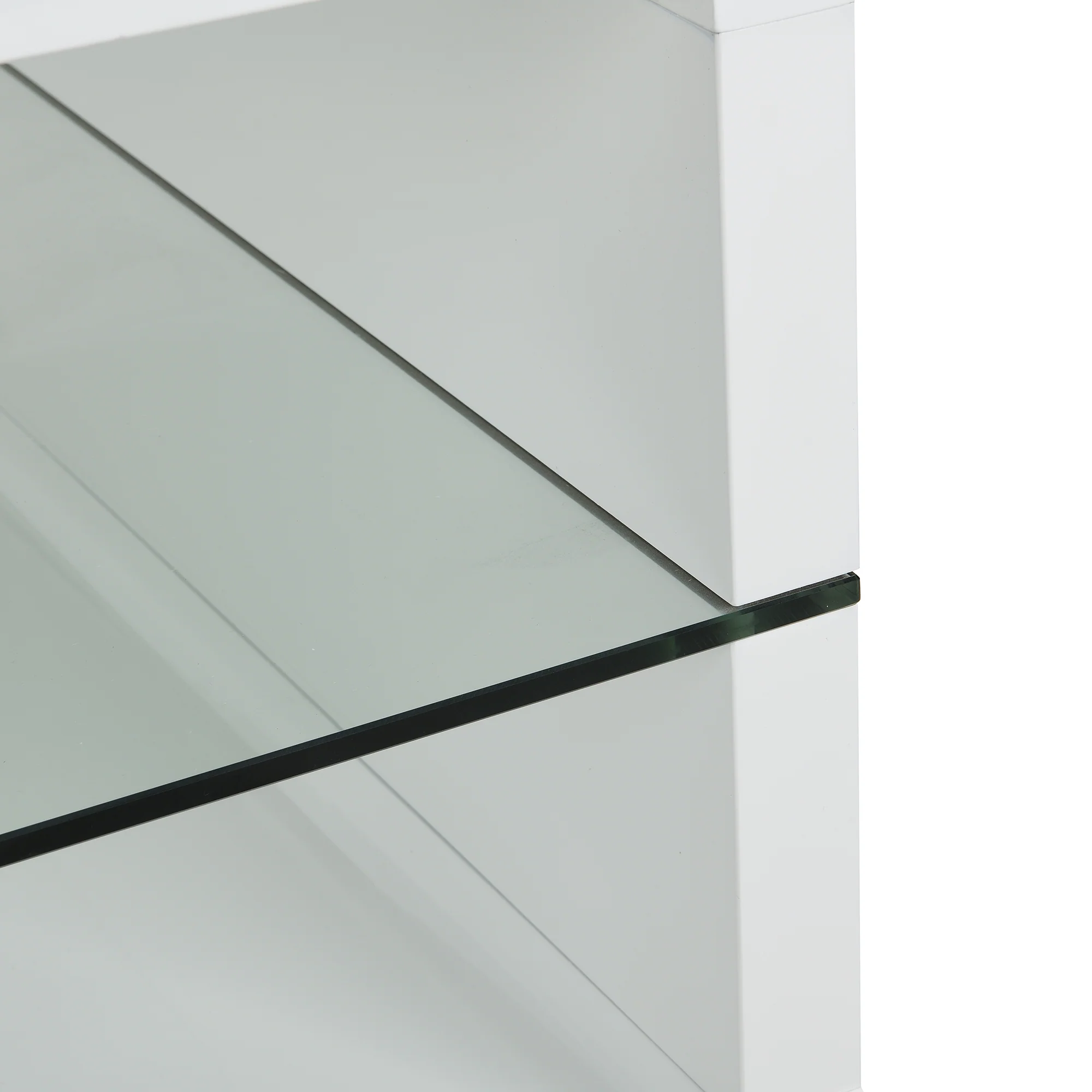 Lucent White High Gloss and Glass Shelf Coffee Table - Image 8