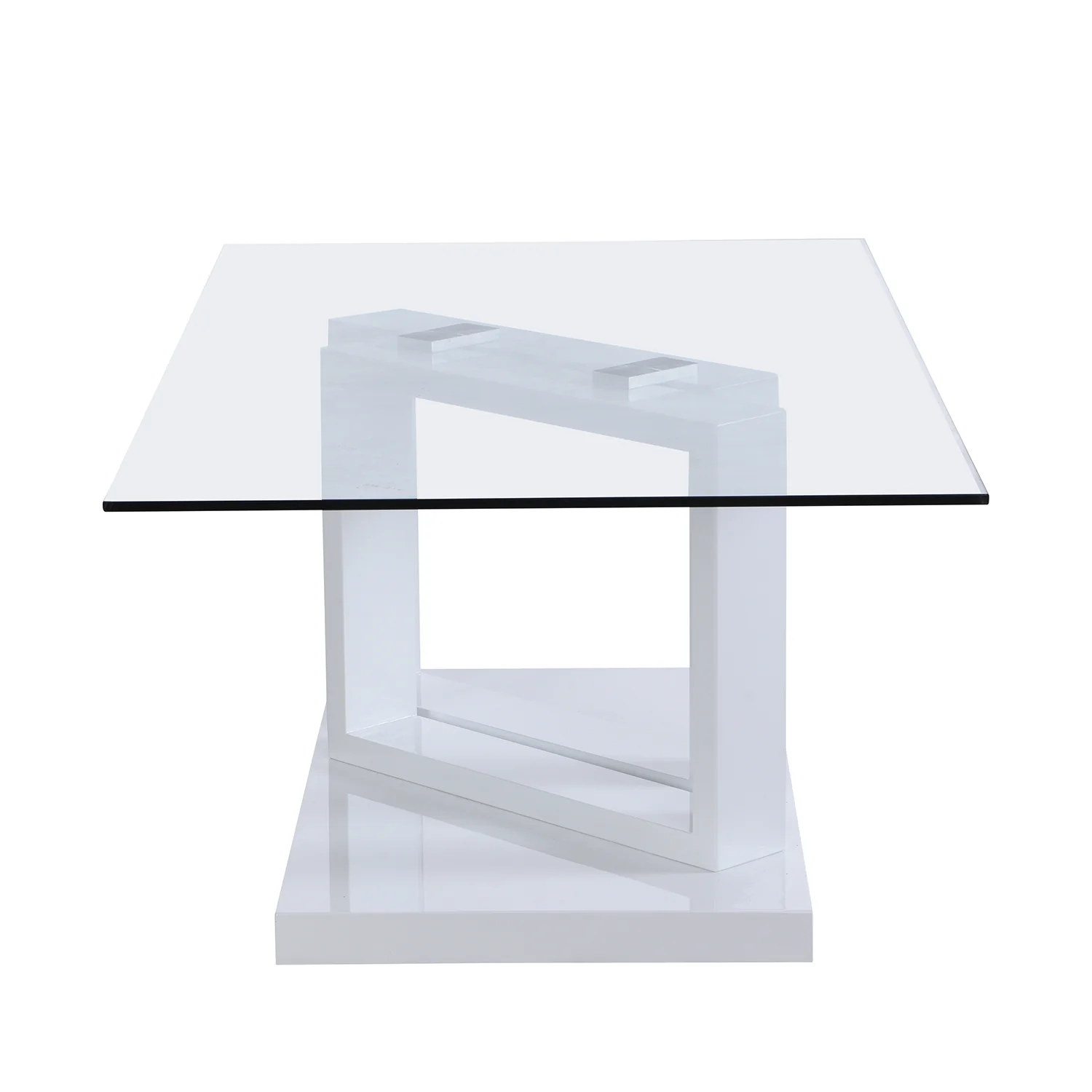 Lucent White High Gloss and Glass Top Coffee Table - Image 7