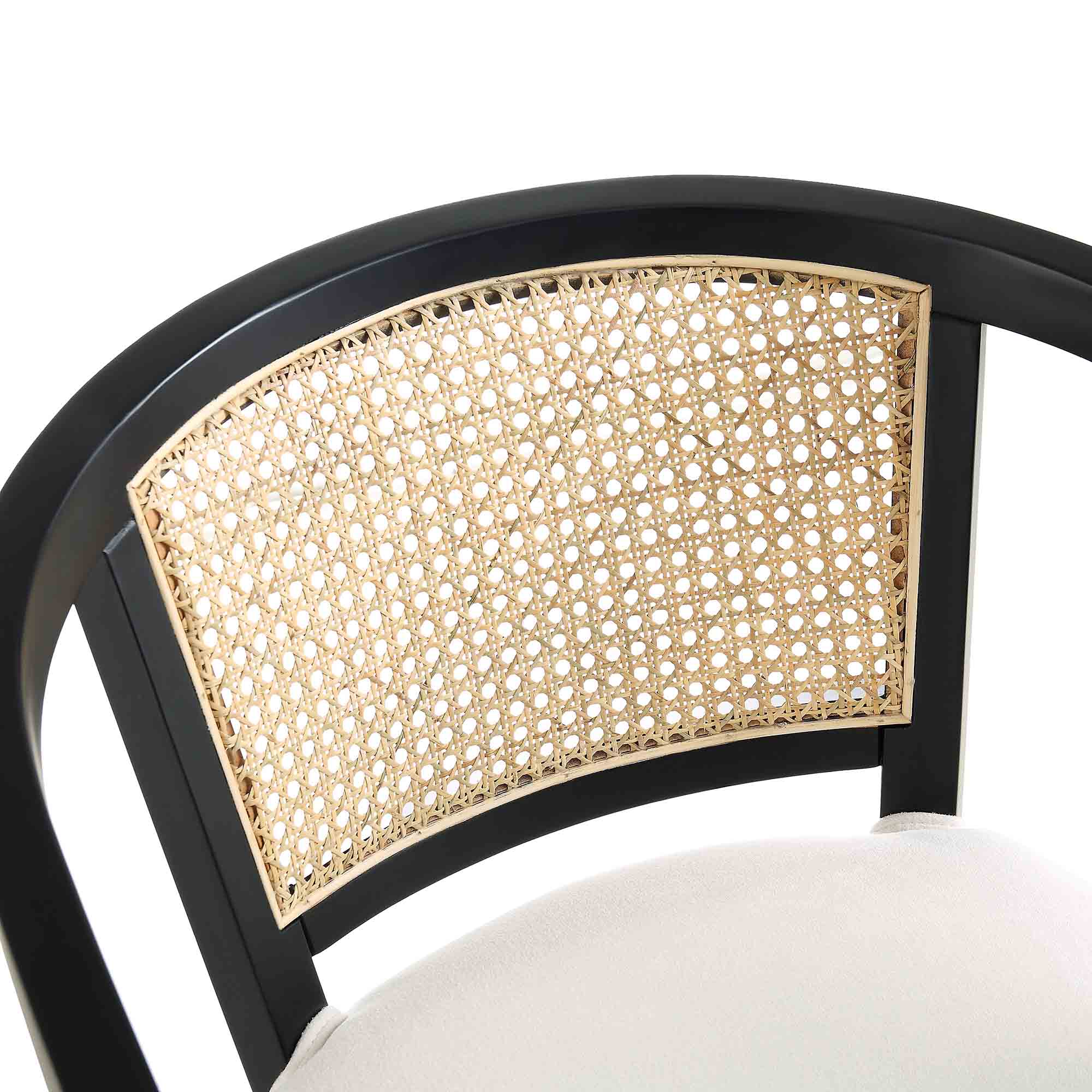 Lucia Natural Cane Swivel Desk Chair, Black - Image 9