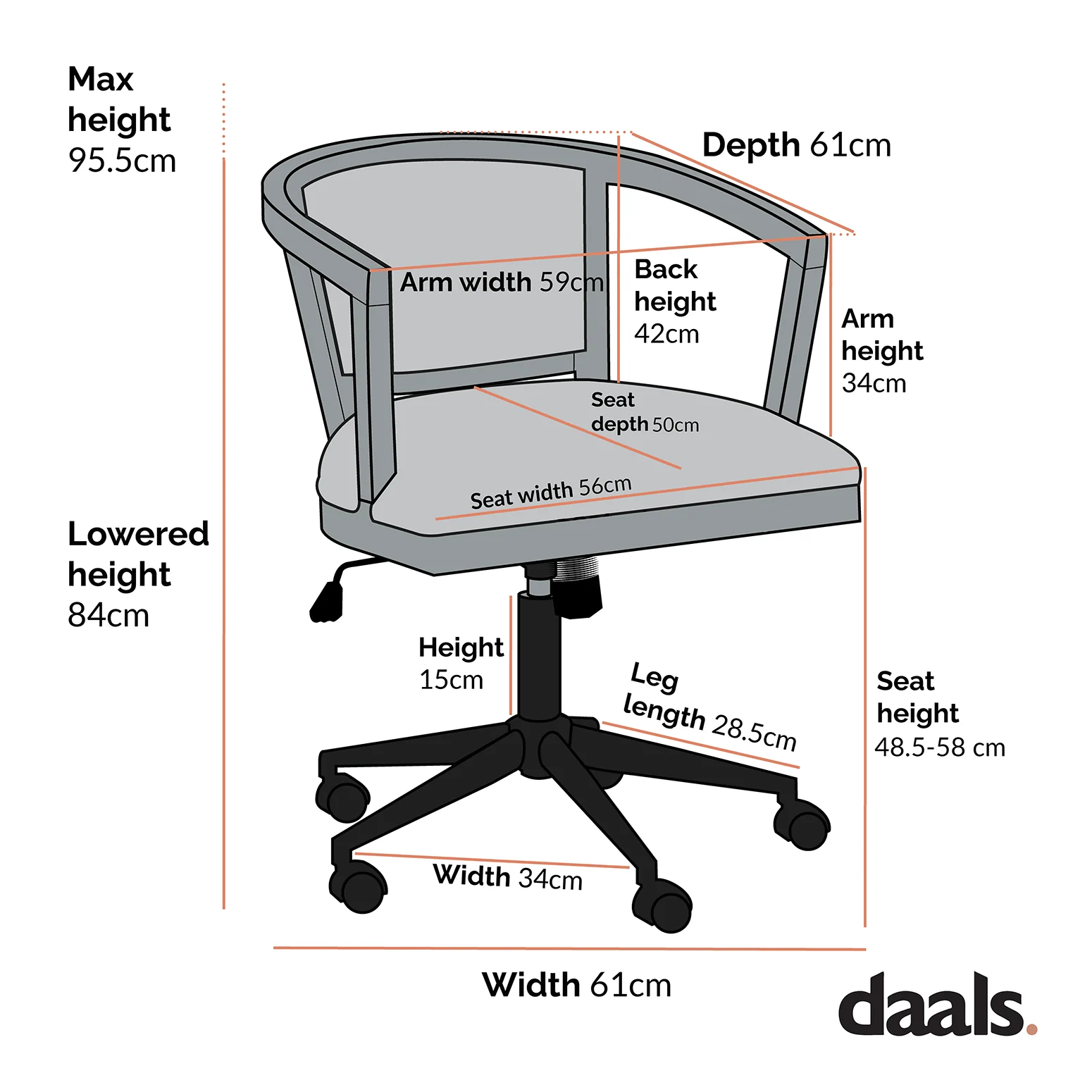 Lucia Natural Cane Swivel Desk Chair, Black - Image 5