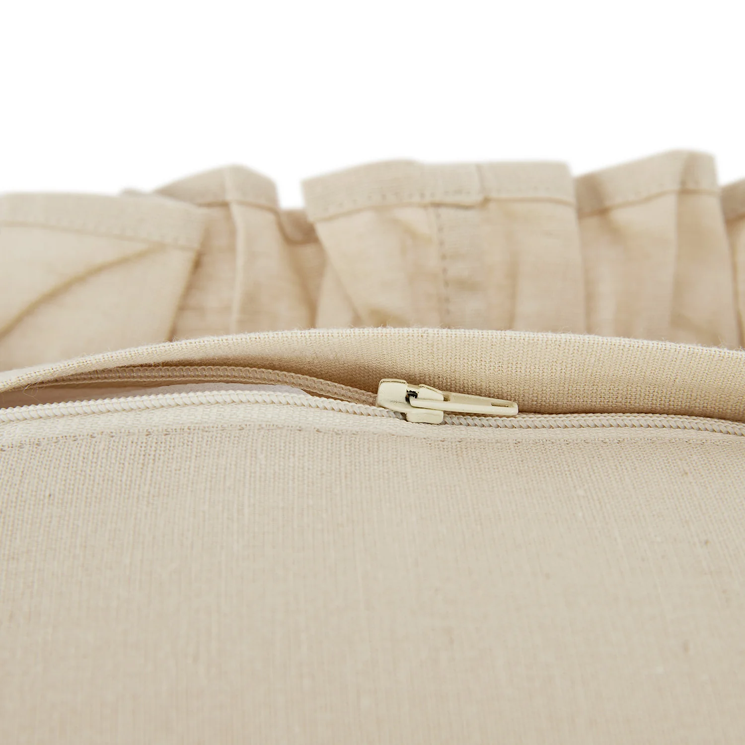 Lucinda Natural Ruffle Linen Blend Cushion - Image 4