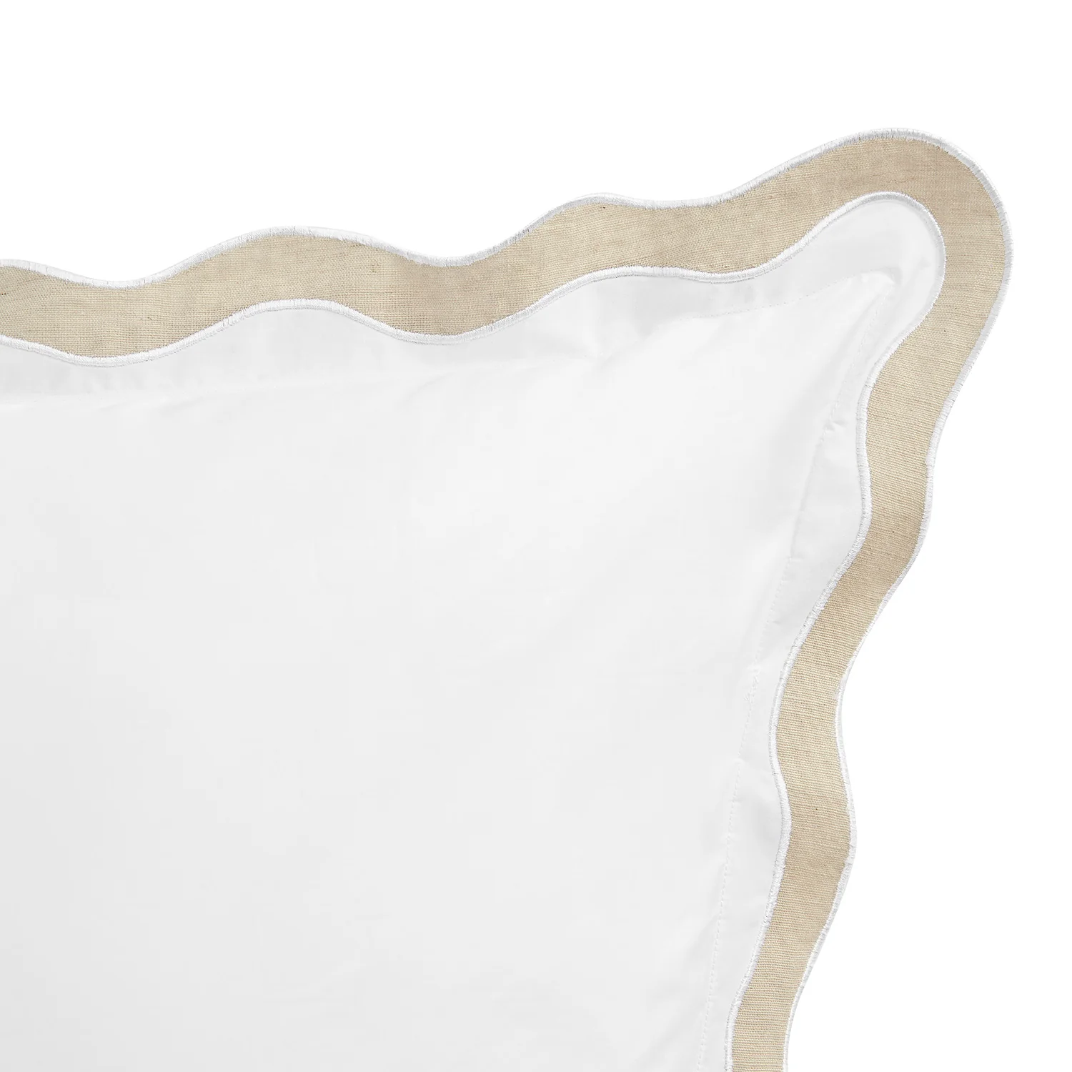 Lucinda Natural Wave 300 Thread Count Cotton Percale Continental Square Pillowcases - Pair - Image 2