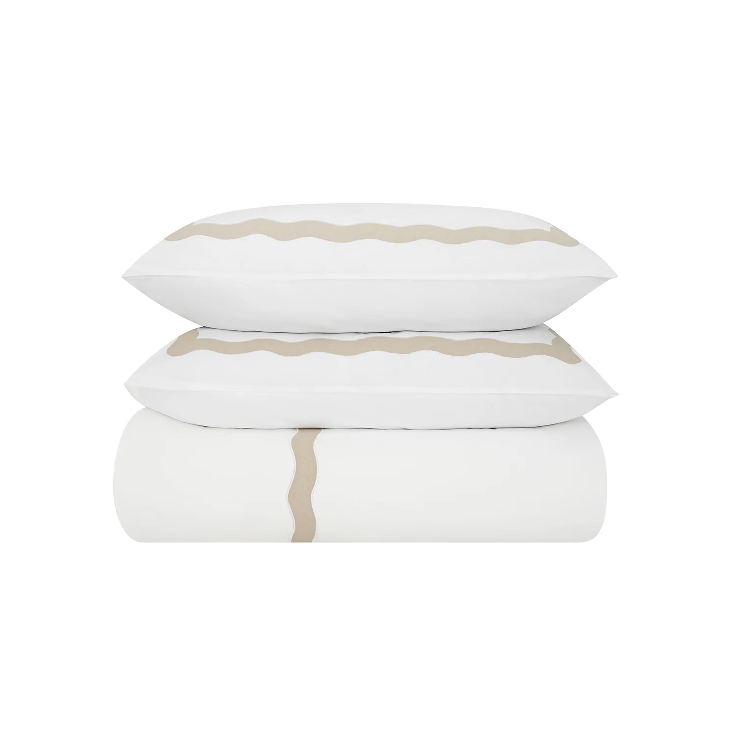 Lucinda Natural Wave 300 Thread Count Cotton Percale Duvet Set - Image 2