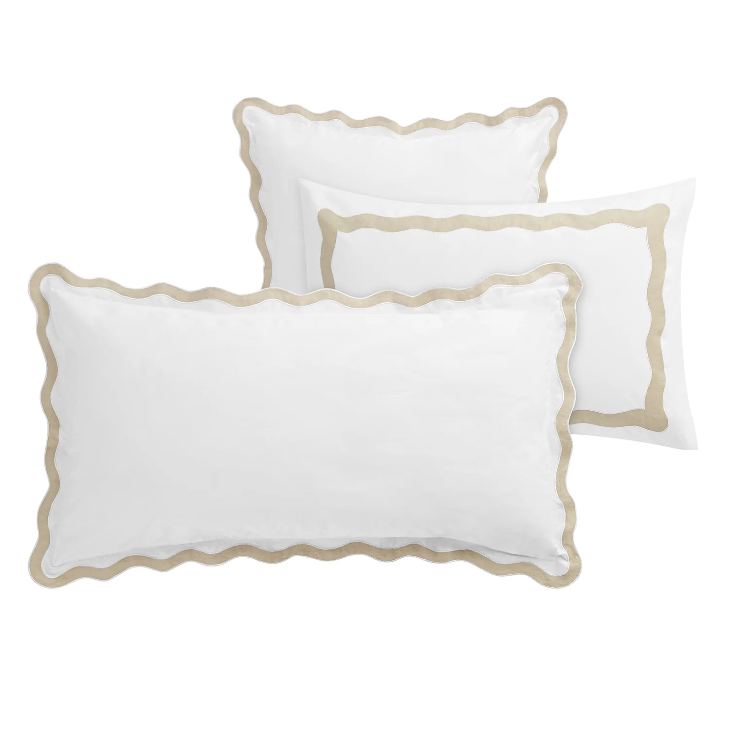 Lucinda Natural Wave 300 Thread Count Cotton Percale Regular Pillowcases - Pair - Image 4