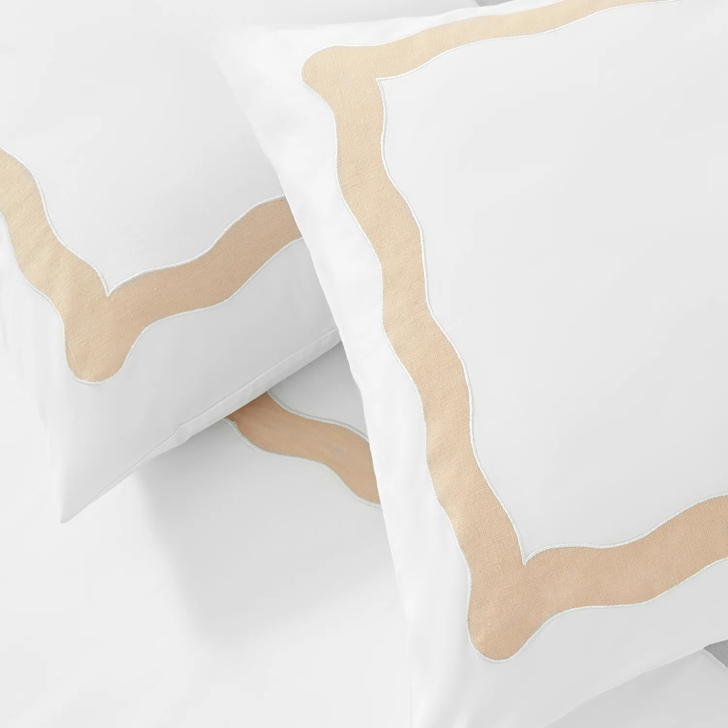 Lucinda Peach Melba Wave 300 Thread Count Cotton Percale Duvet Set - Image 3