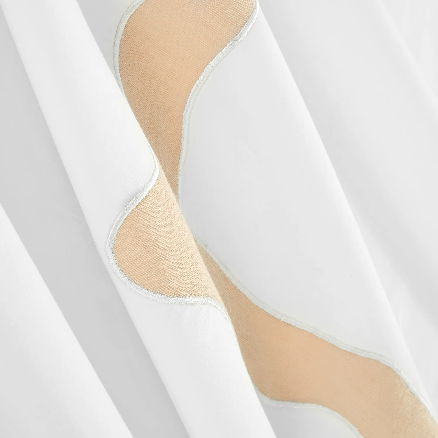 Lucinda Peach Melba Wave 300 Thread Count Cotton Percale Duvet Set - Image 5