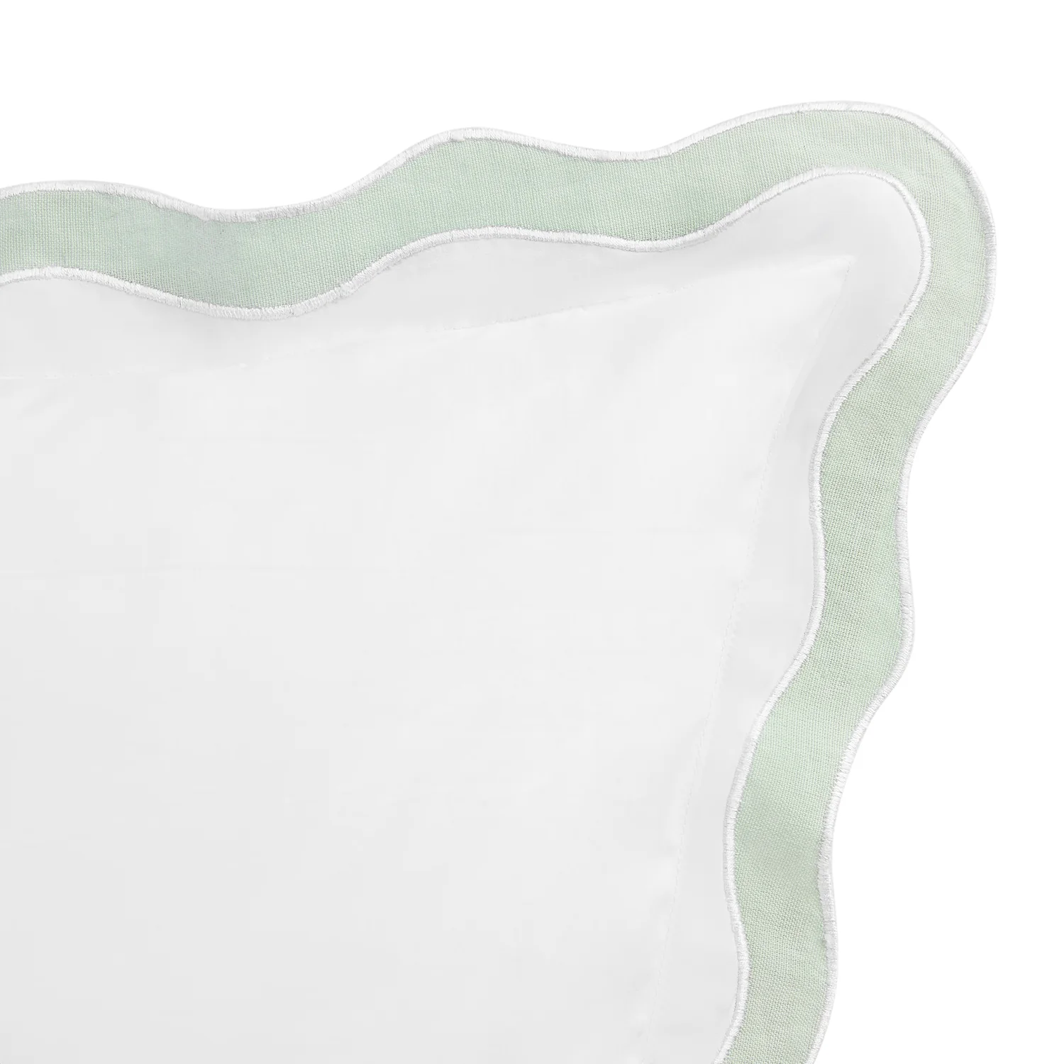 Lucinda Seafoam Green Wave 300 Thread Count Cotton Percale Continental Square Pillowcases - Pair - Image 2