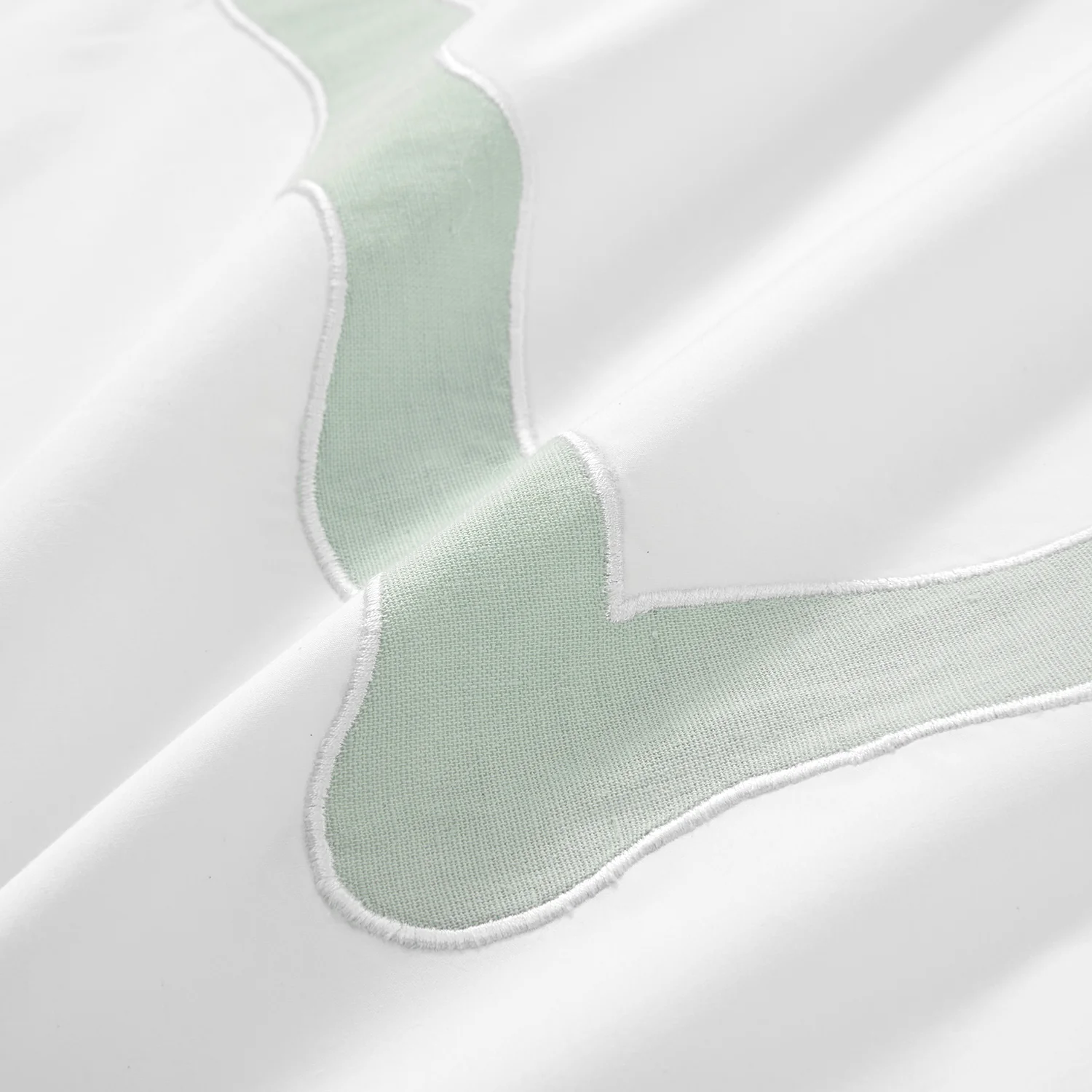 Lucinda Seafoam Green Wave 300 Thread Count Cotton Percale Duvet Set - Image 5