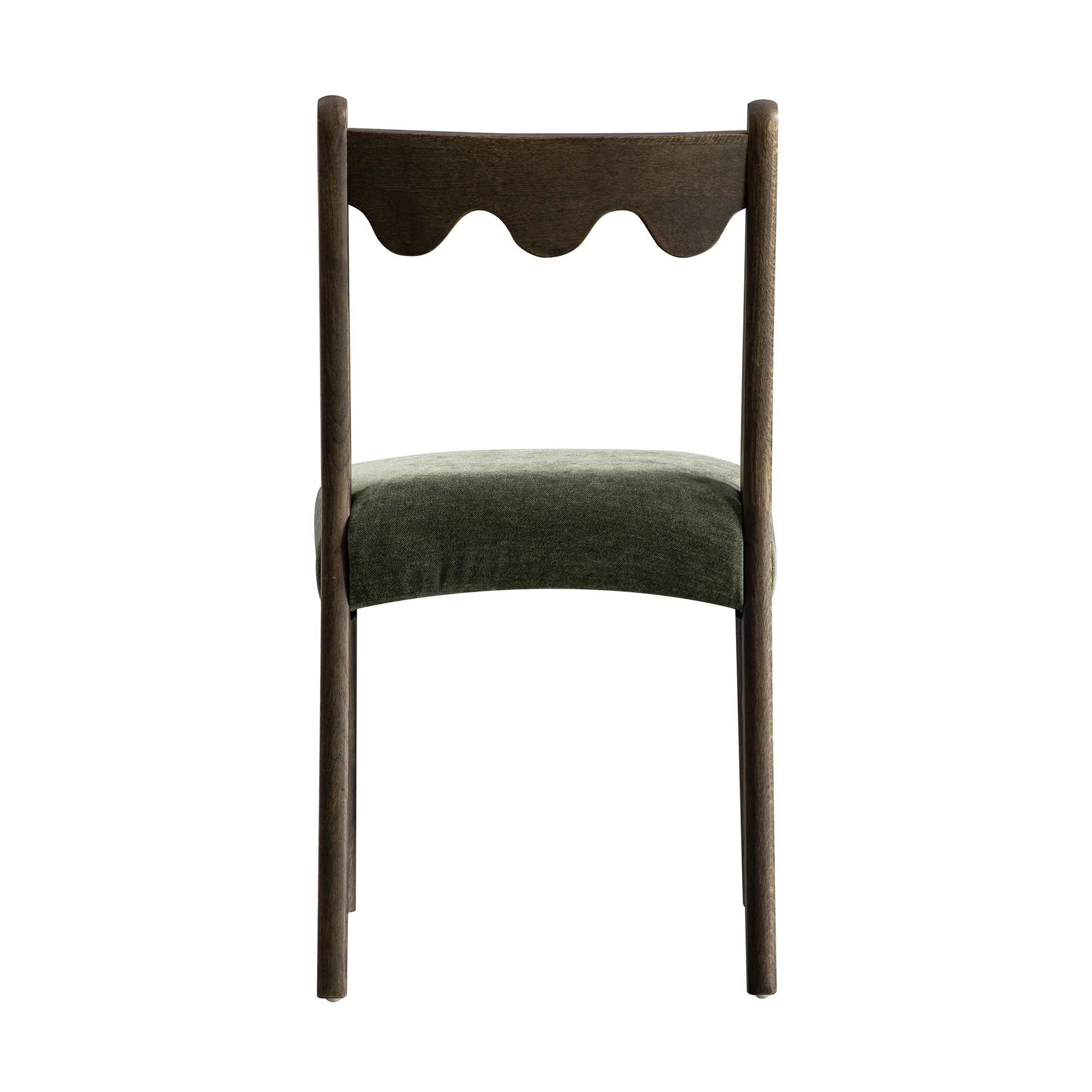 Ludlow Set of 2 Dining Chairs, Forest Green Chenille | Dark Walnut - Image 14