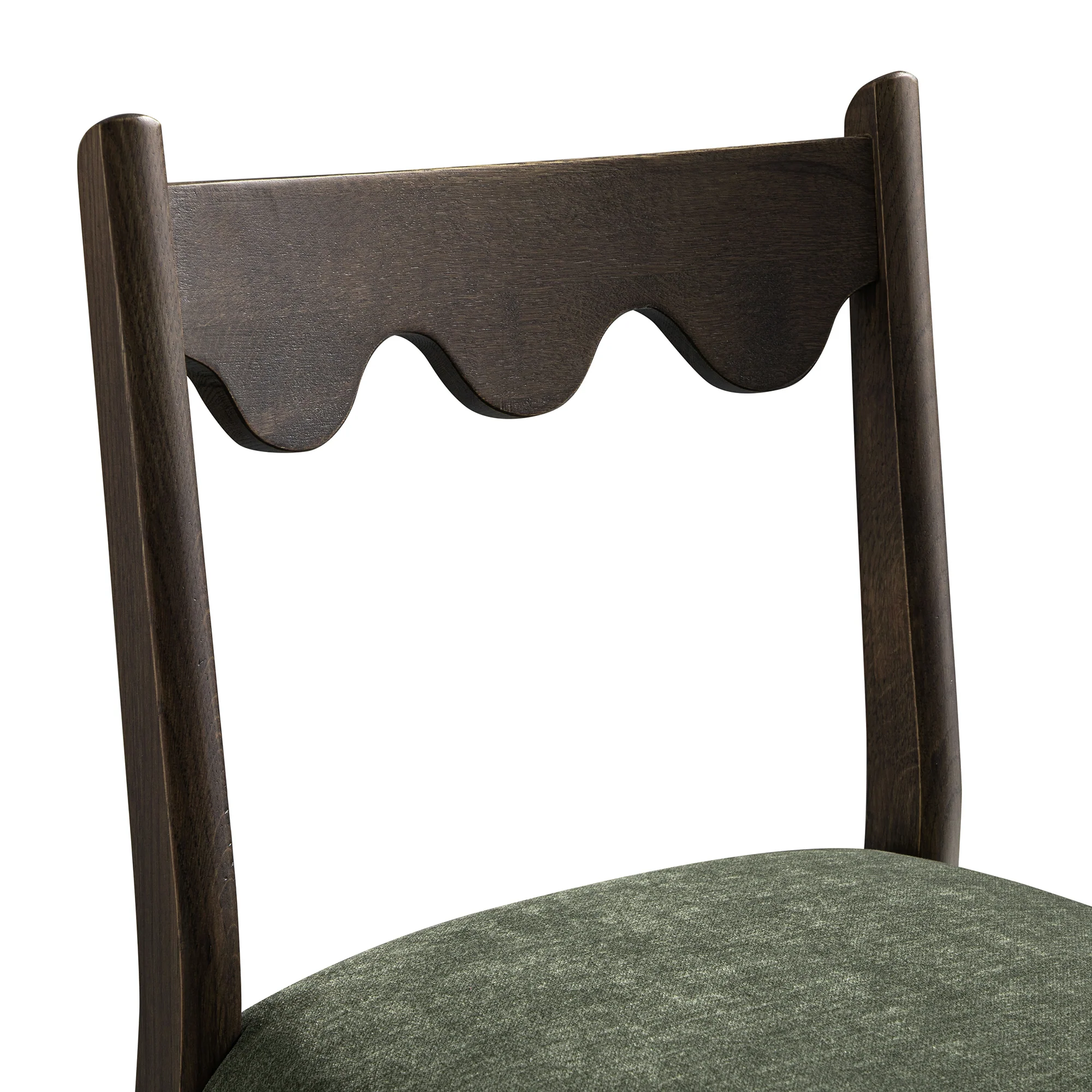 Ludlow Set of 2 Dining Chairs, Forest Green Chenille | Dark Walnut - Image 15