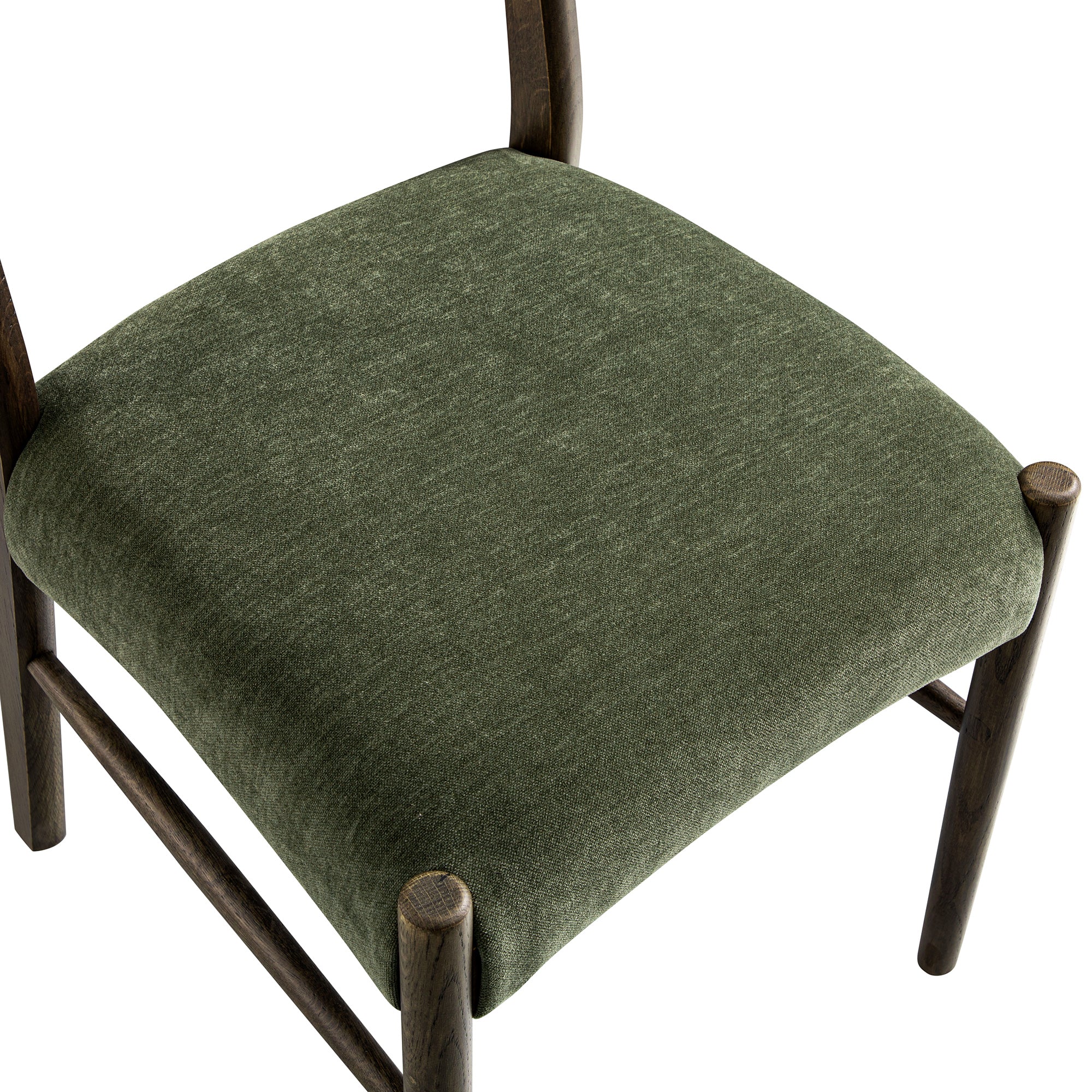 Ludlow Set of 2 Dining Chairs, Forest Green Chenille | Dark Walnut - Image 17