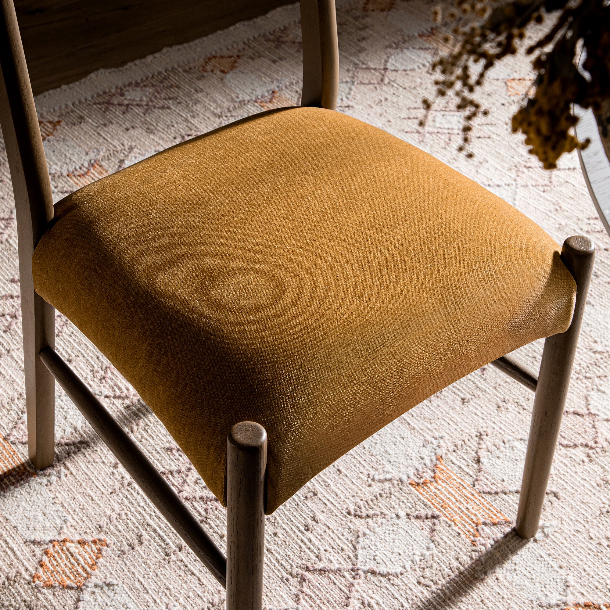 Ludlow Set of 2 Dining Chairs, Spiced Honey Chenille | Silver Oak - Image 3
