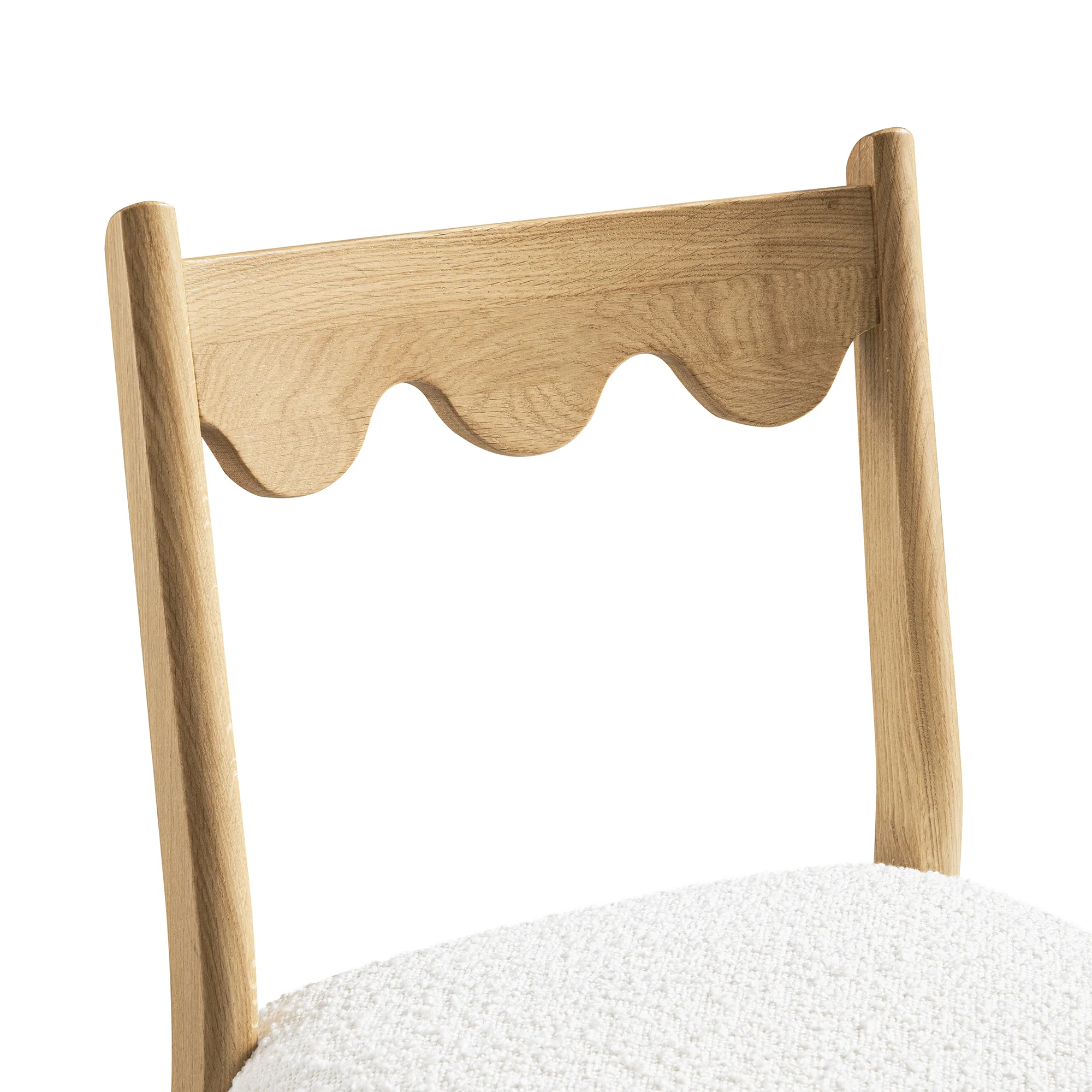 Ludlow Set of 2 Dining Chairs, Ecru Boucle | Natural Oak Frame - Image 14