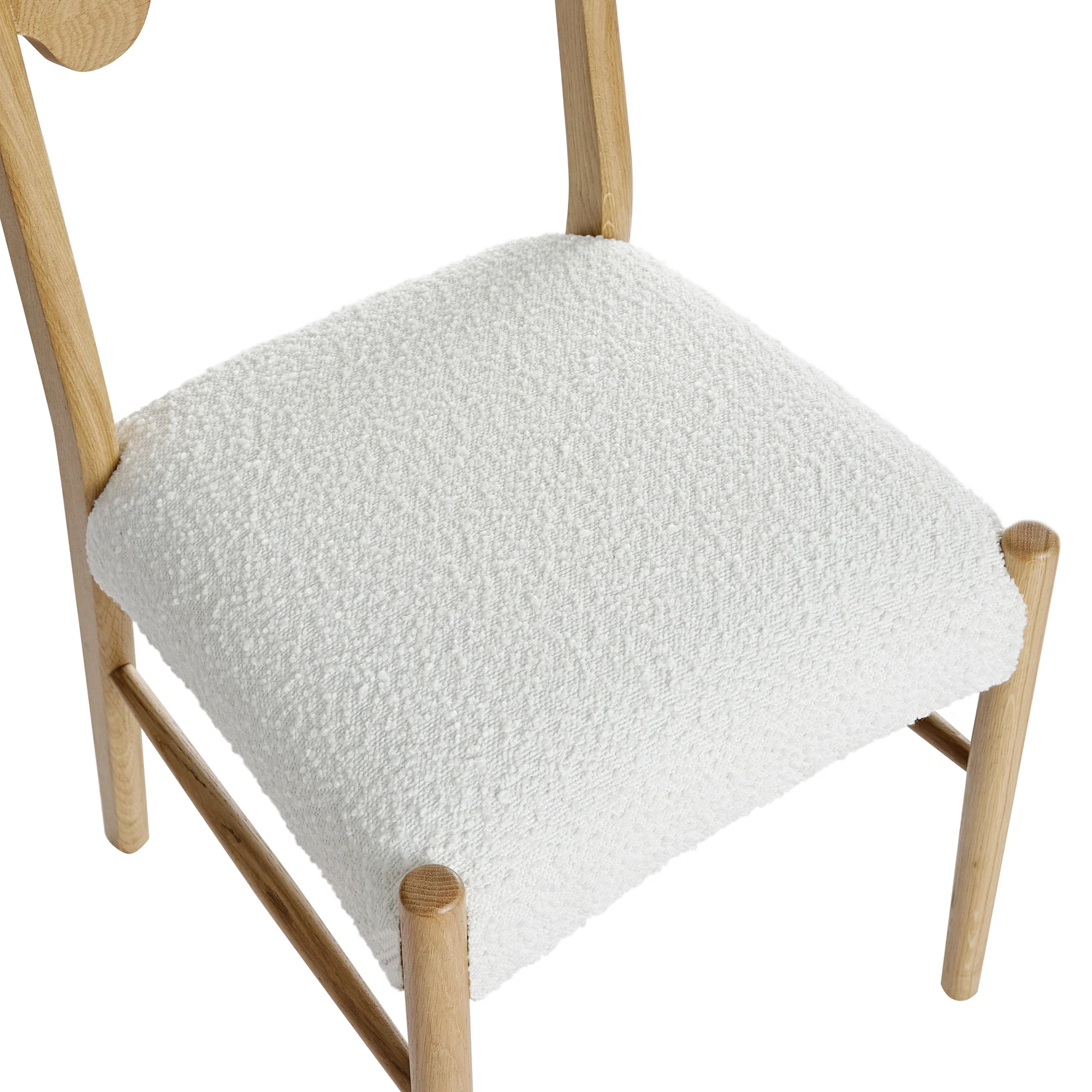 Ludlow Set of 2 Dining Chairs, Ecru Boucle | Natural Oak Frame - Image 15