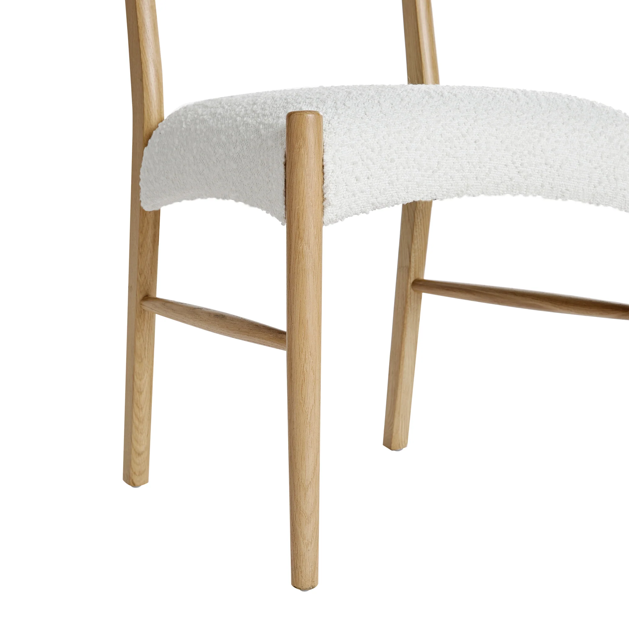 Ludlow Set of 2 Dining Chairs, Ecru Boucle | Natural Oak Frame - Image 16
