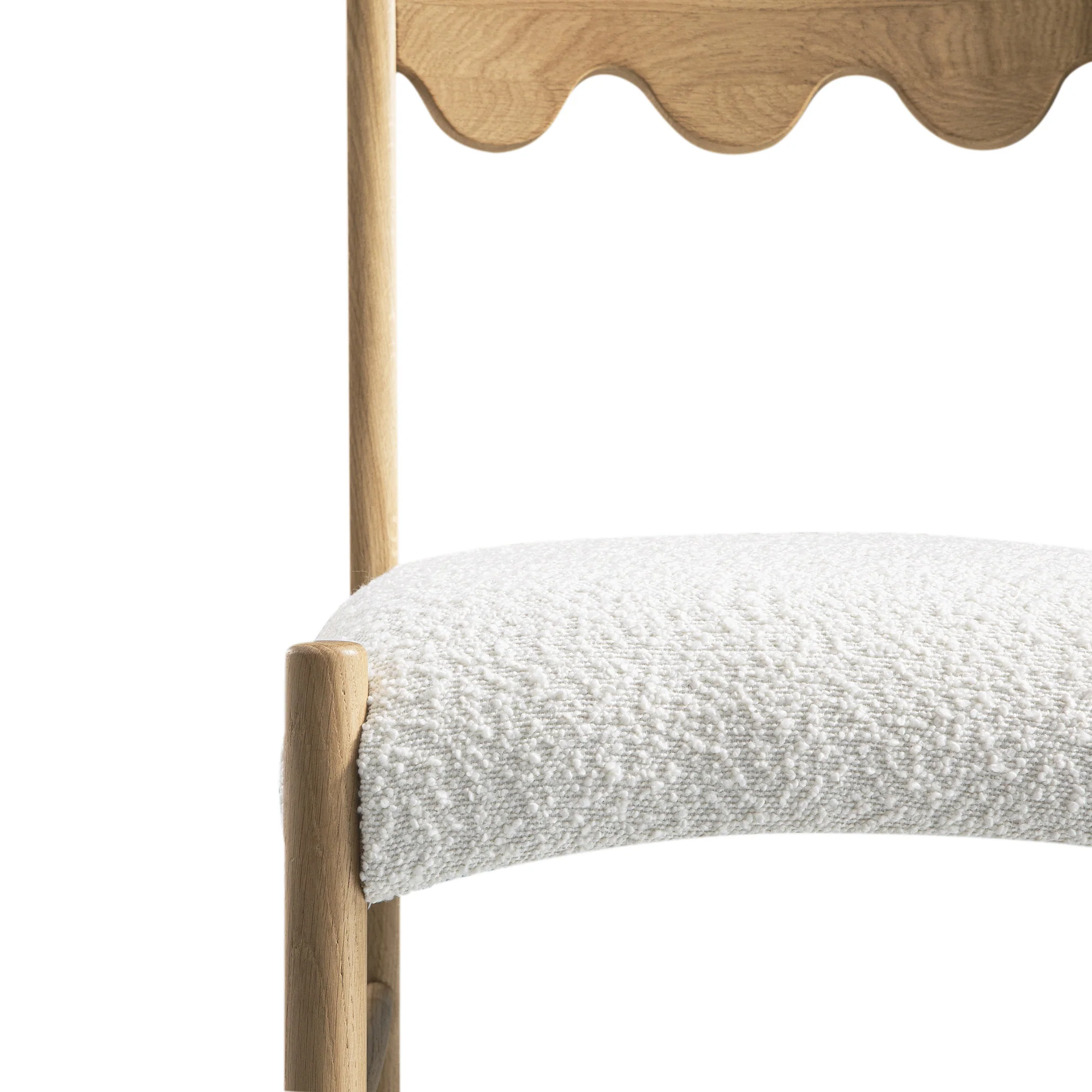 Ludlow Set of 2 Dining Chairs, Ecru Boucle | Natural Oak Frame - Image 17
