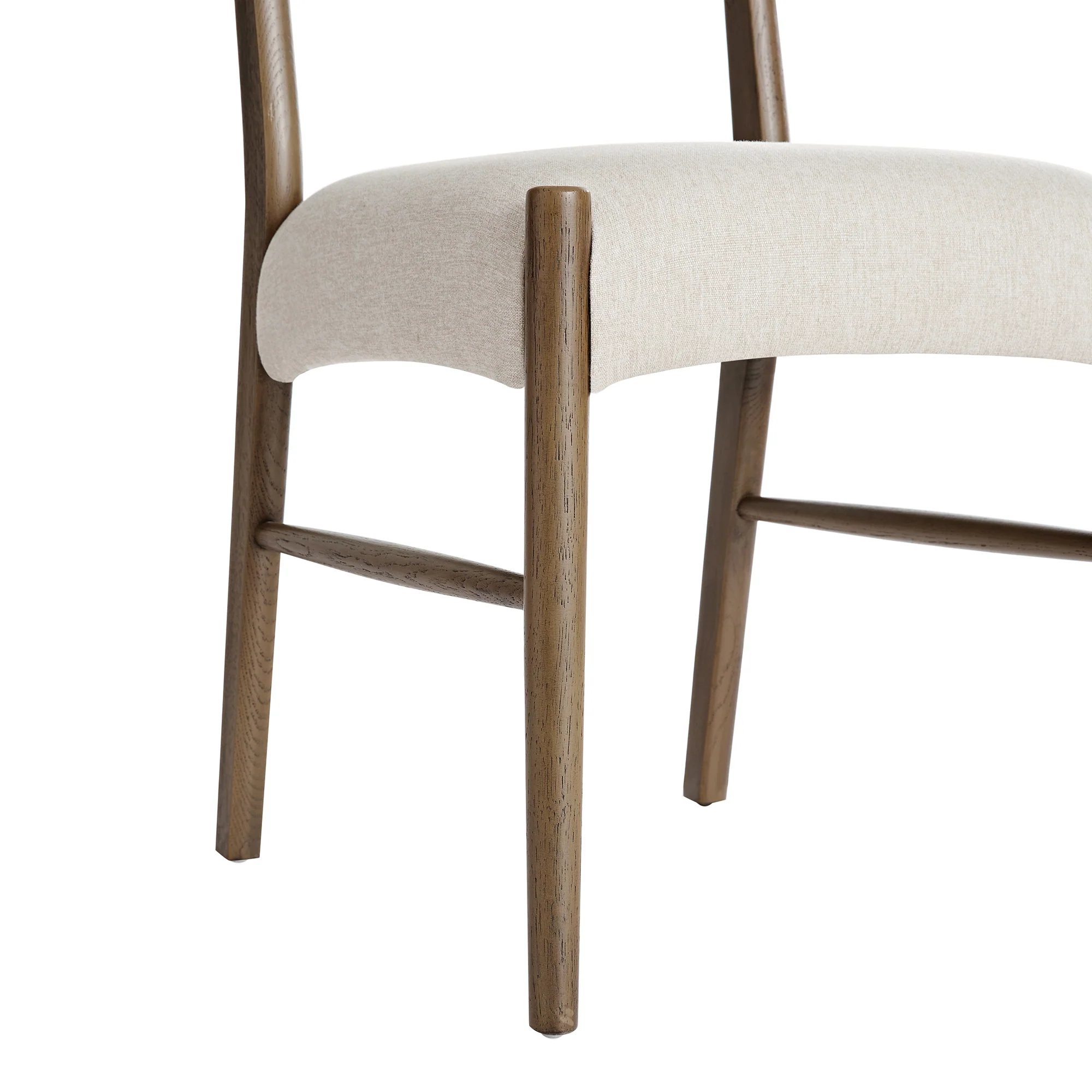 Ludlow Set of 2 Dining Chairs, Oatmeal Fabric | Silver Oak Frame - Image 16