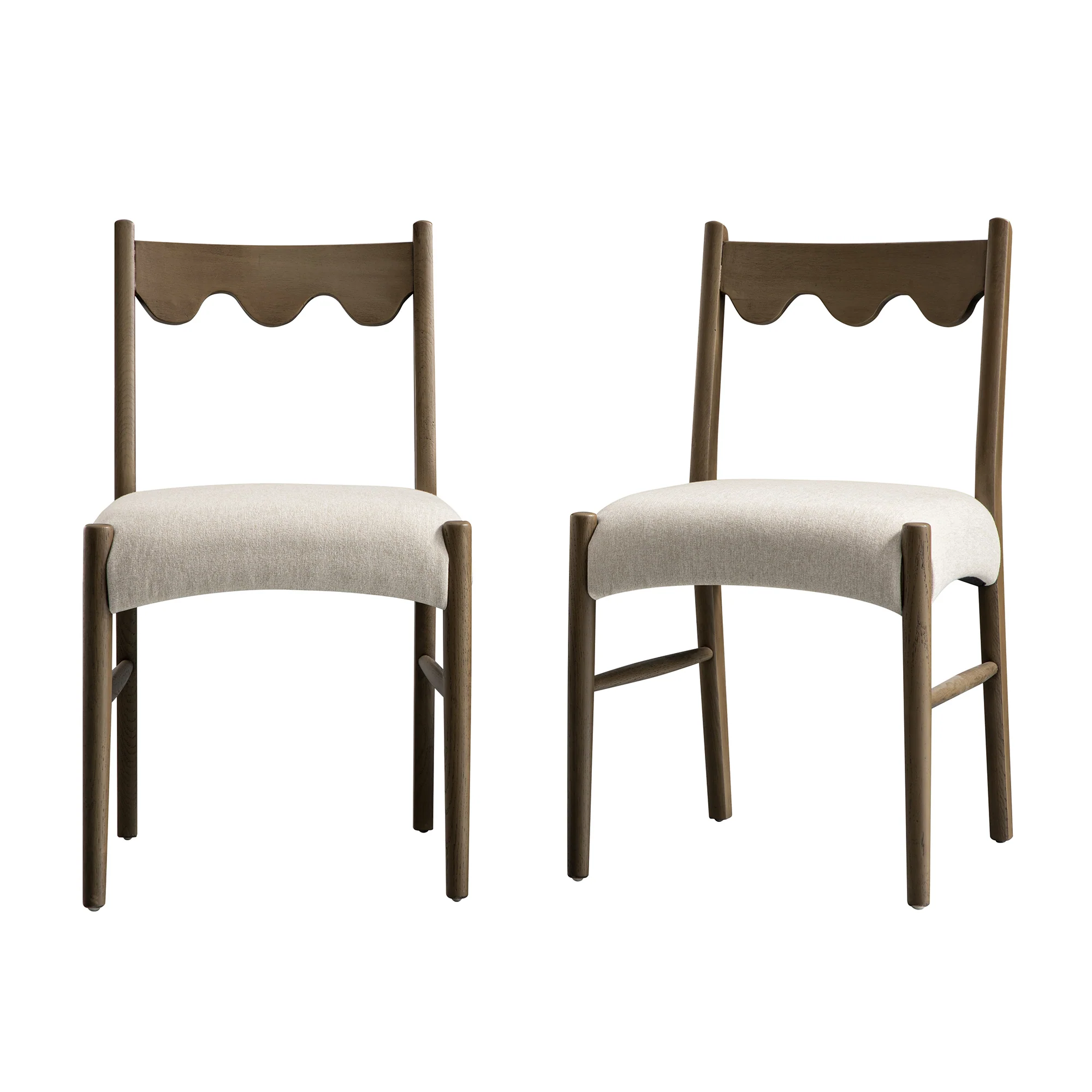 Ludlow Set of 2 Dining Chairs, Oatmeal Fabric | Silver Oak Frame - Image 7