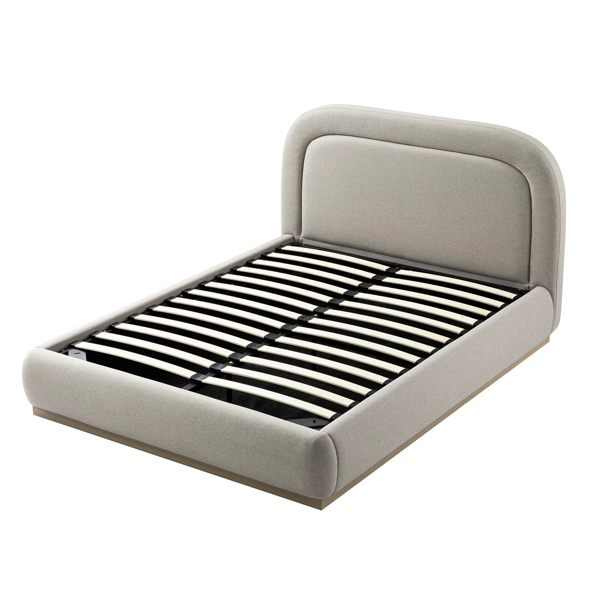 Luella Upholstered Wooden Plinth Base Storage Bed, Sand Fabric - Image 9