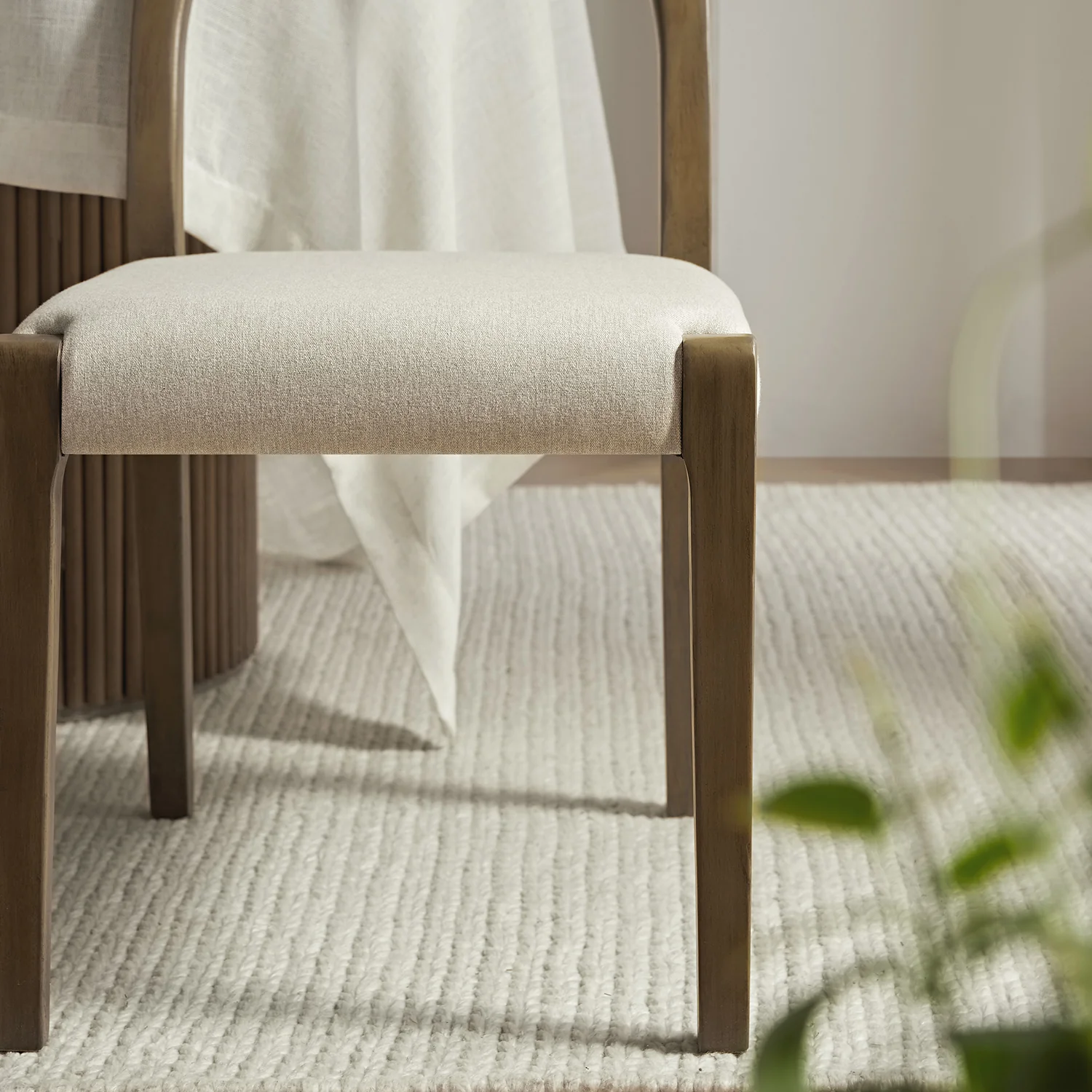 Lumi Dining Chair, Oatmeal Fabric | Silver Oak Frame - Image 6