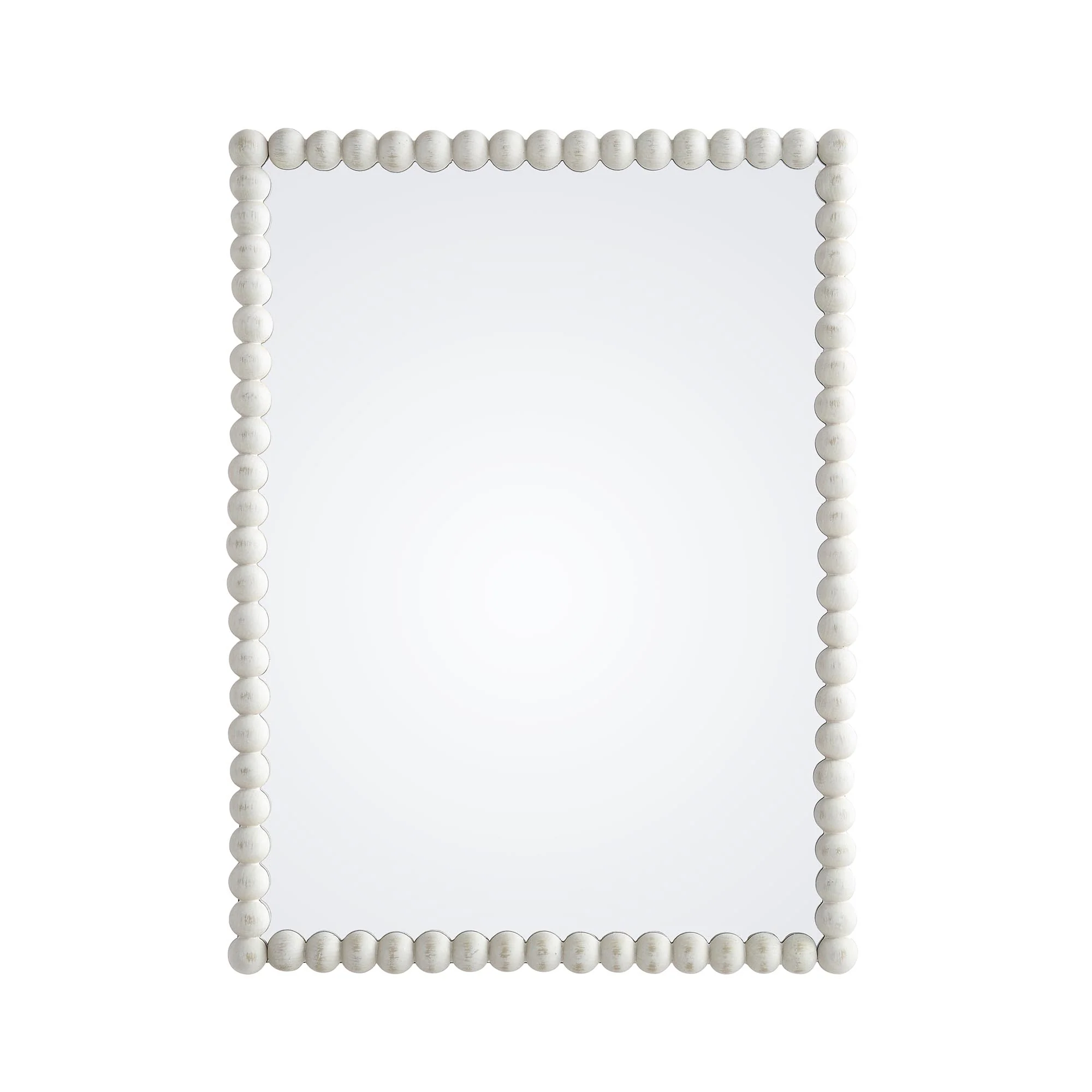 Luna Rectangular Bobbin Wall Mirror 80 x 60 cm, Washed White - Image 3