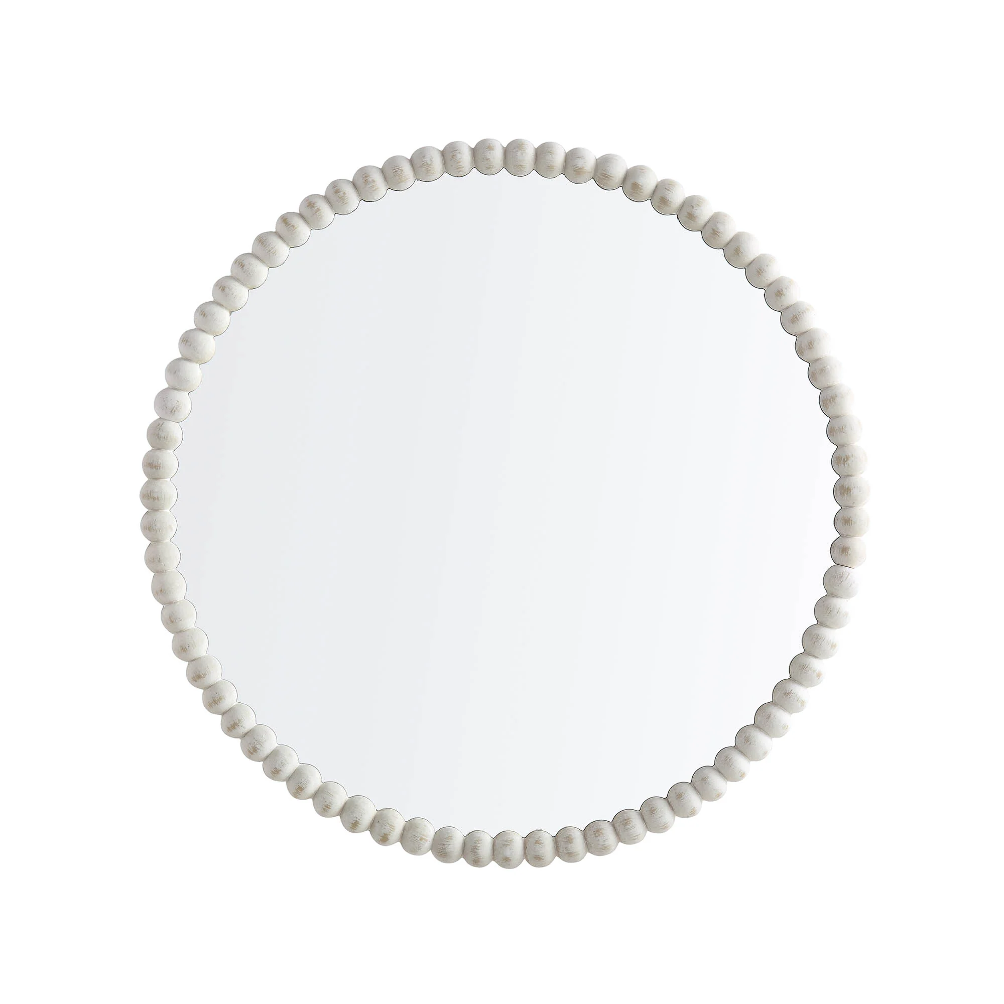 Luna Round Bobbin Wall Mirror 77 x 77 cm, Washed White - Image 3