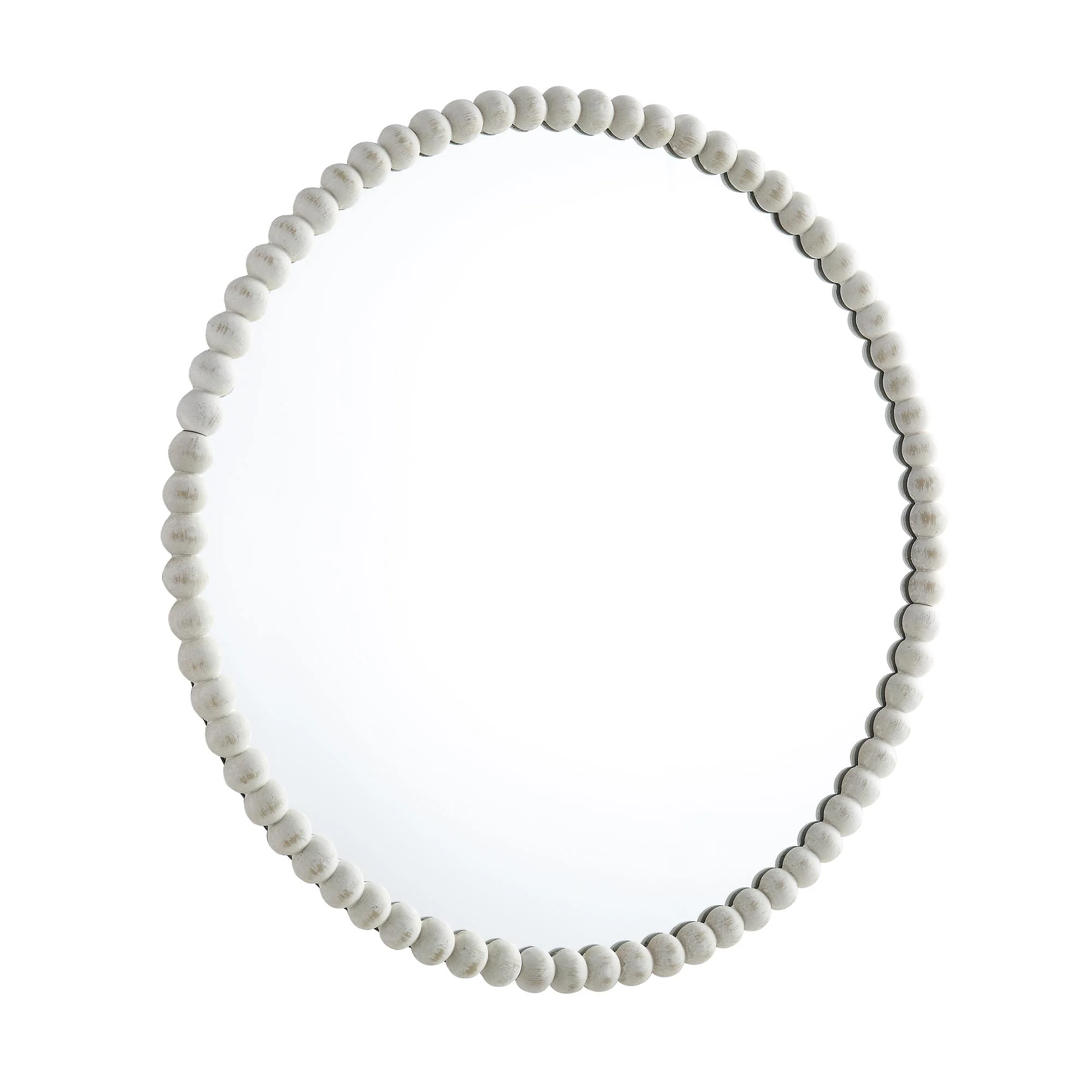 Luna Round Bobbin Wall Mirror 77 x 77 cm, Washed White - Image 4