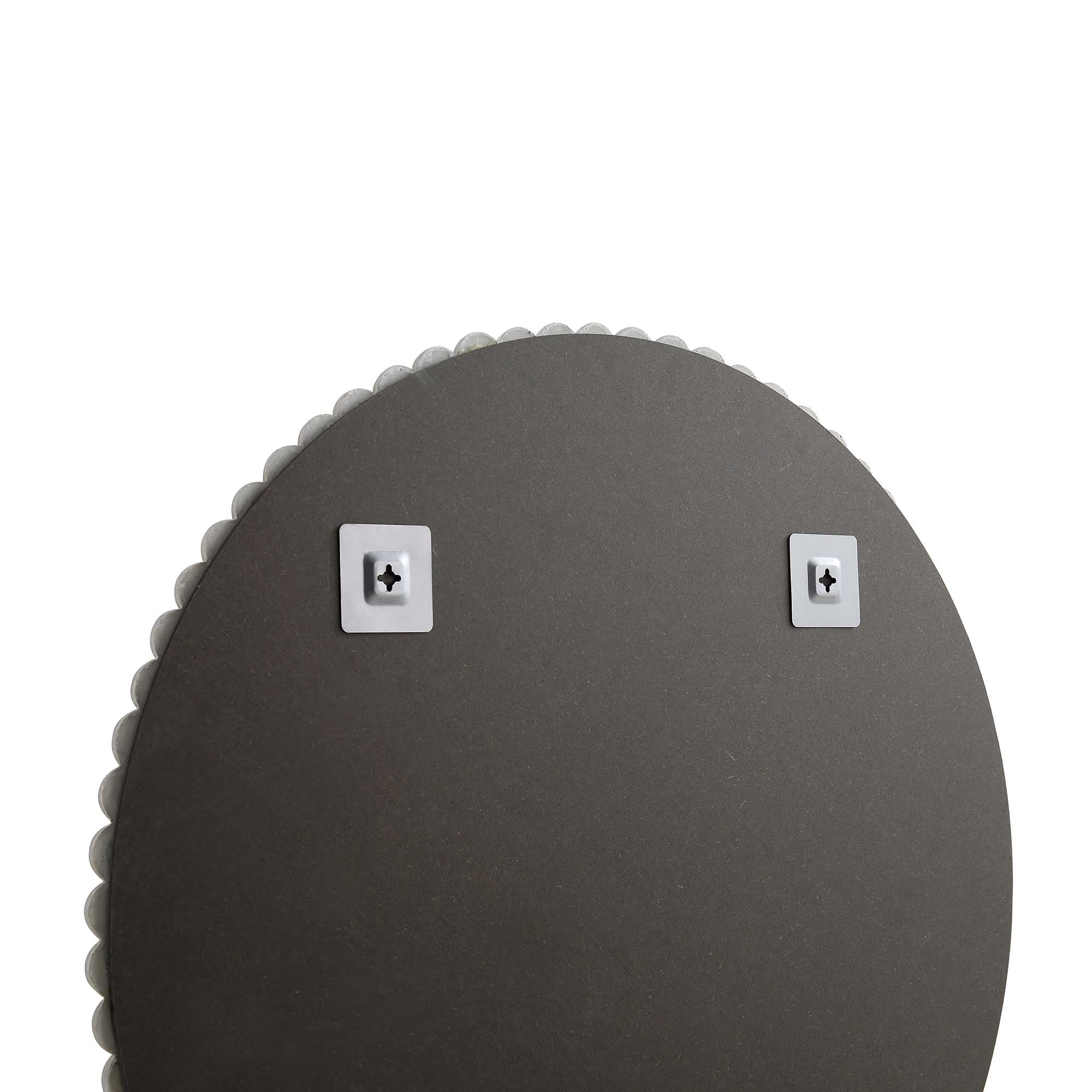 Luna Round Bobbin Wall Mirror 77 x 77 cm, Washed White - Image 8