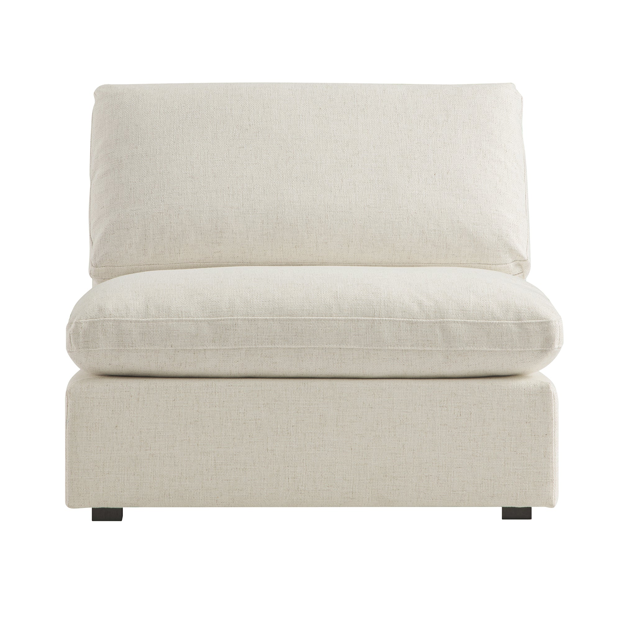 Lutyens Beige Linen Blend Modular Sofa, Armless Seat - Image 2