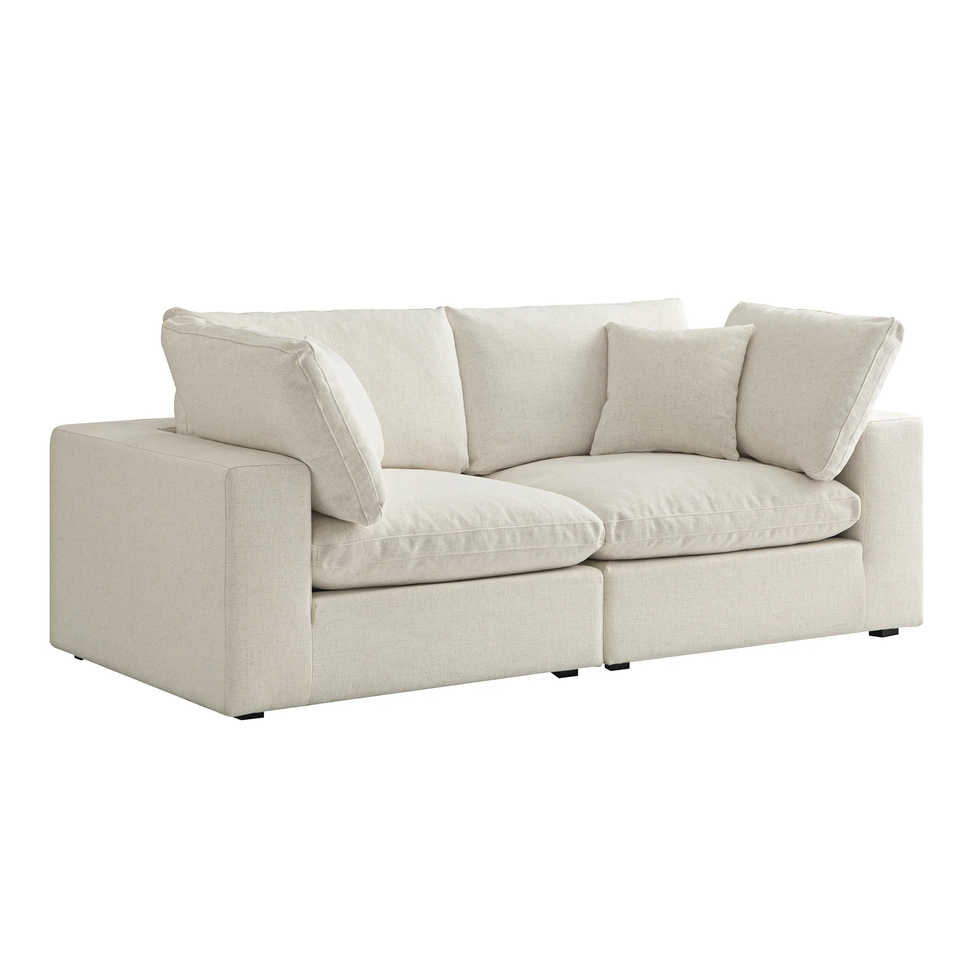 Lutyens Beige Linen Blend Modular Sofa, 2-Piece - Image 6