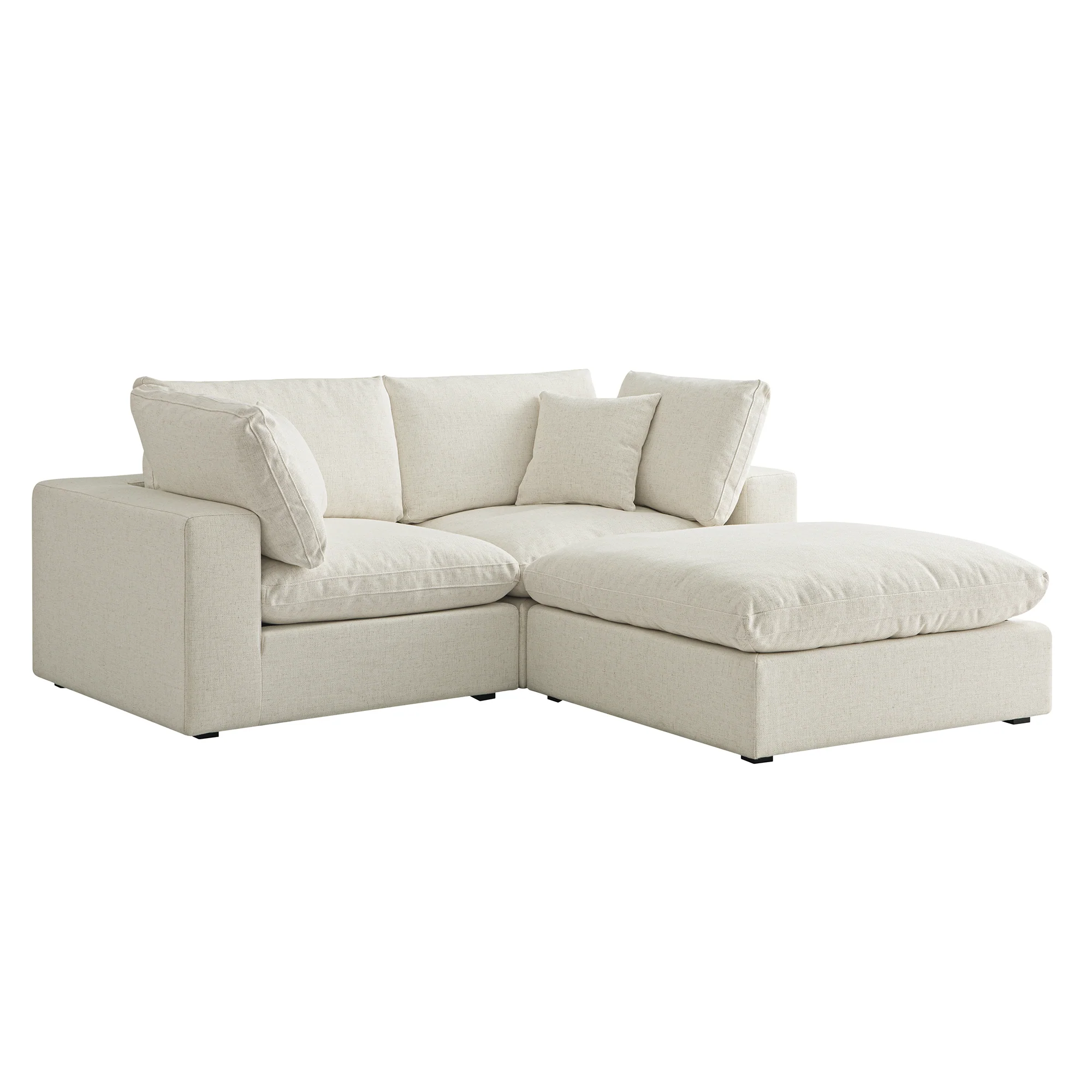 Lutyens Beige Linen Blend Modular Sofa, 2-Piece Chaise - Image 6