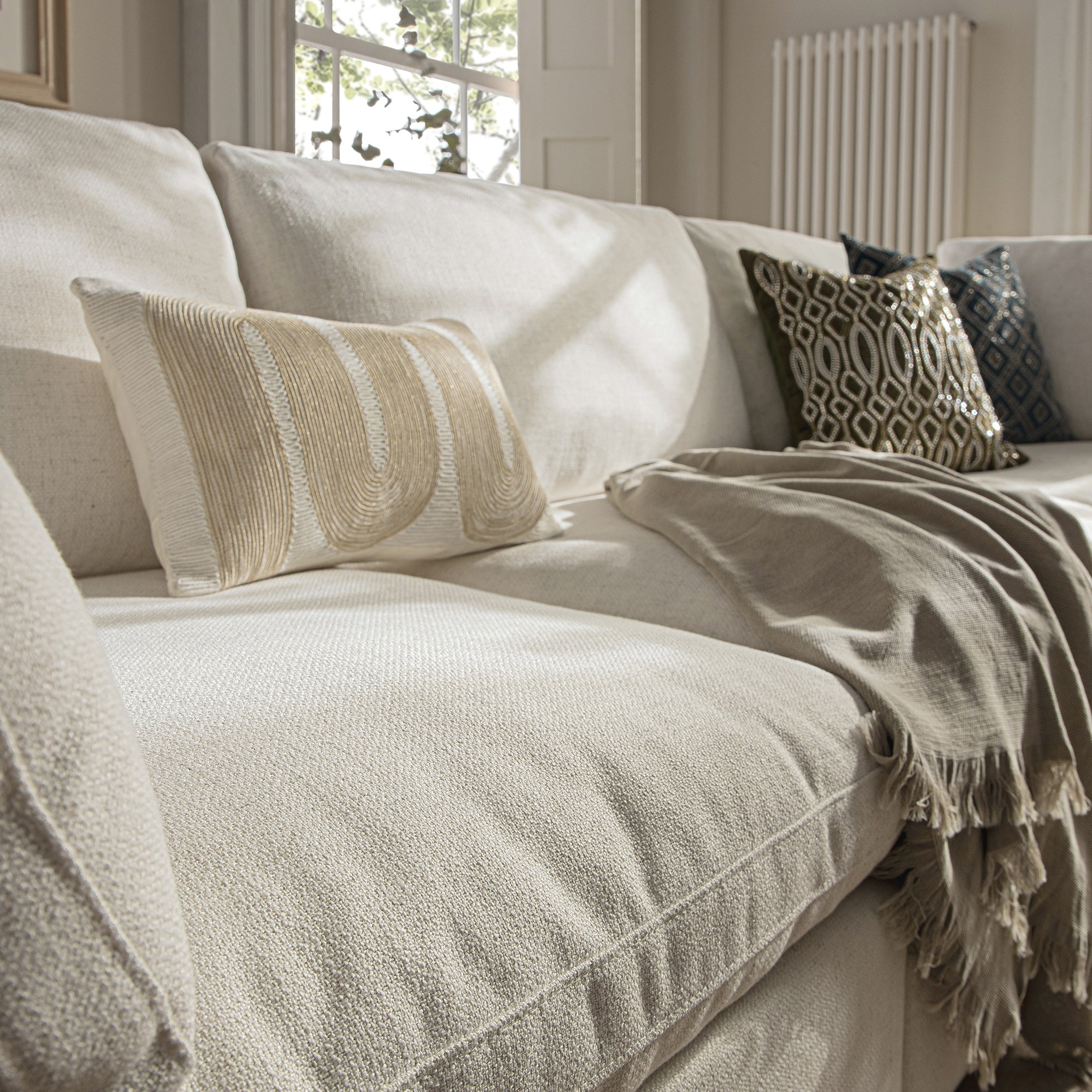 Lutyens Beige Linen Blend Modular Sofa, 3-Piece - Image 5