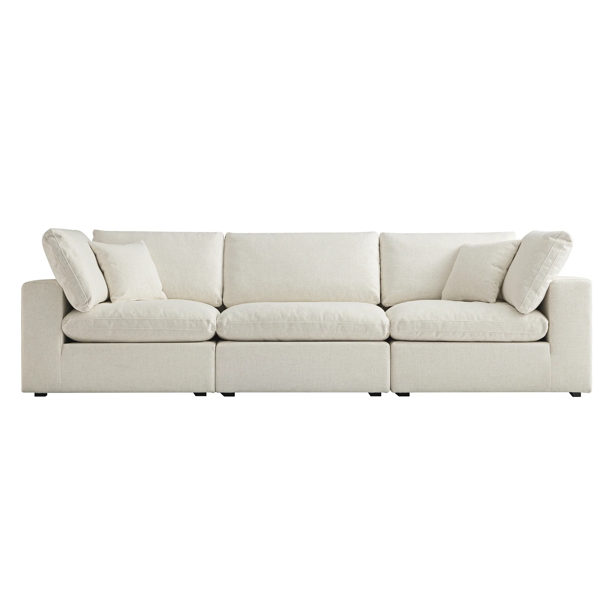Lutyens Beige Linen Blend Modular Sofa, 3-Piece - Image 7