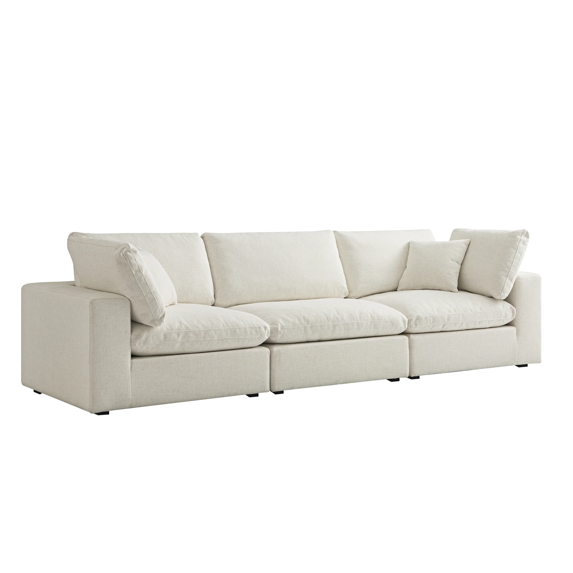 Lutyens Beige Linen Blend Modular Sofa, 3-Piece - Image 8