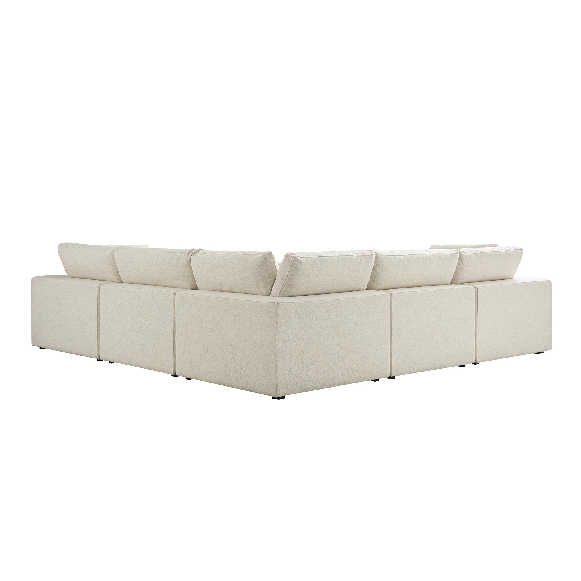 Lutyens Beige Linen Blend Modular Sofa, 5-Piece Corner Set - Image 10