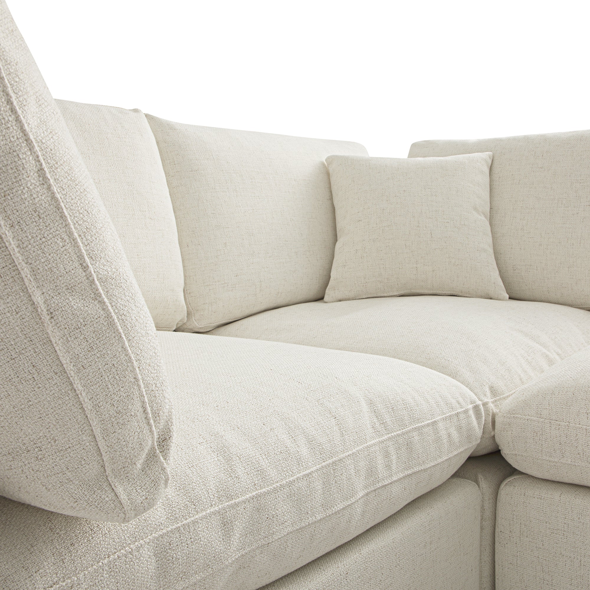 Lutyens Beige Linen Blend Modular Sofa, 5-Piece Corner Set - Image 12