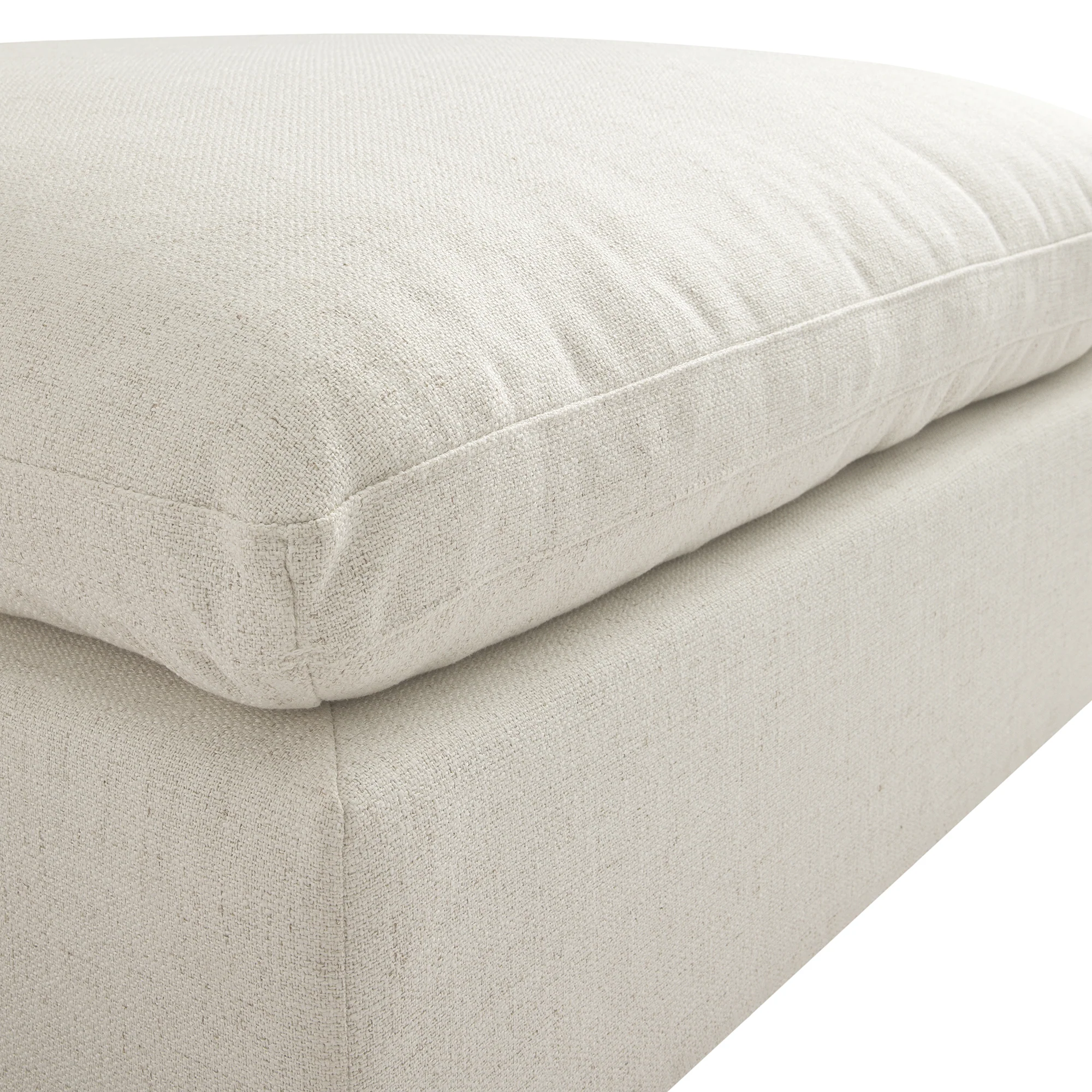 Lutyens Beige Linen Blend Modular Sofa, Stool - Image 6