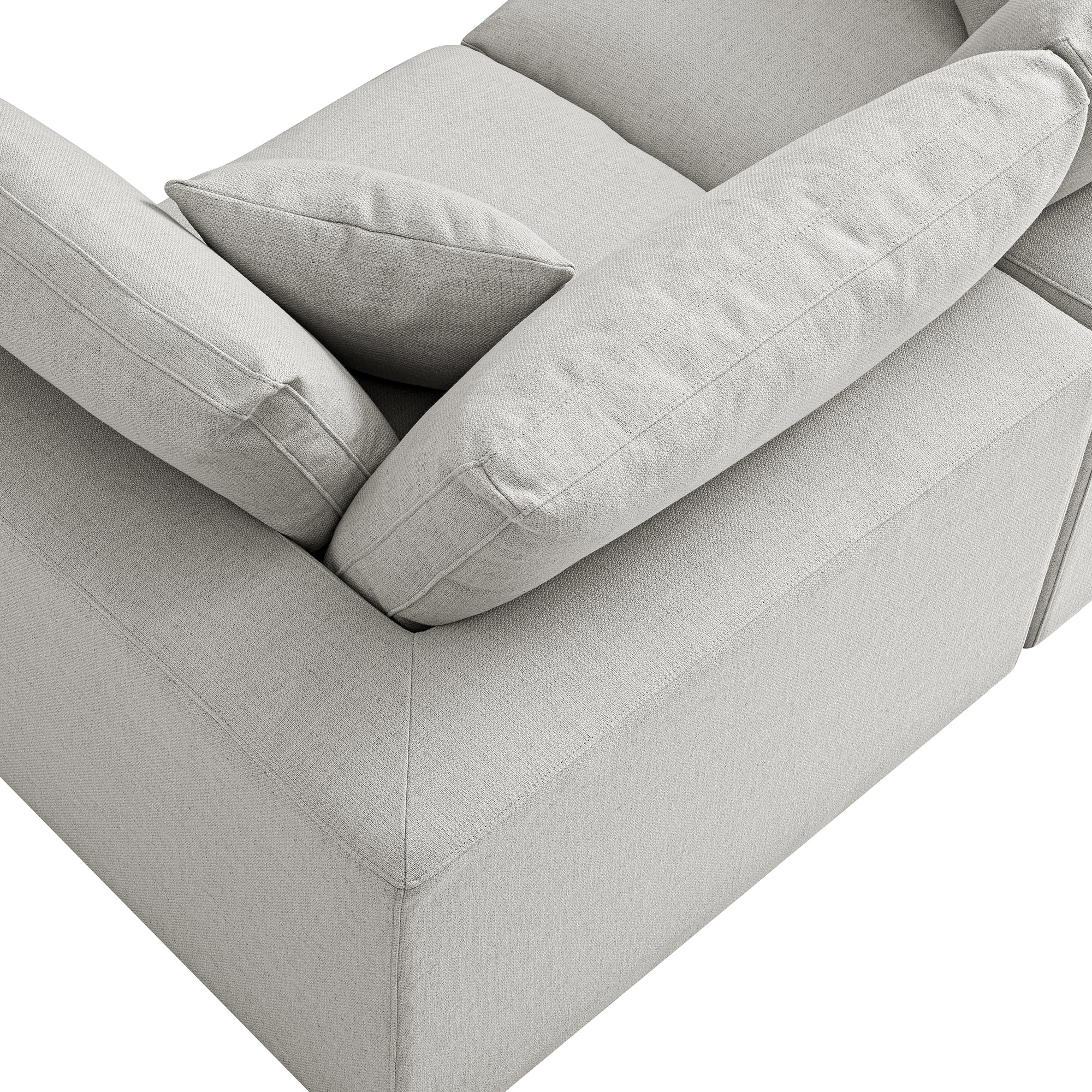 Lutyens Light Grey Linen Blend Modular Sofa, 2-Piece - Image 13