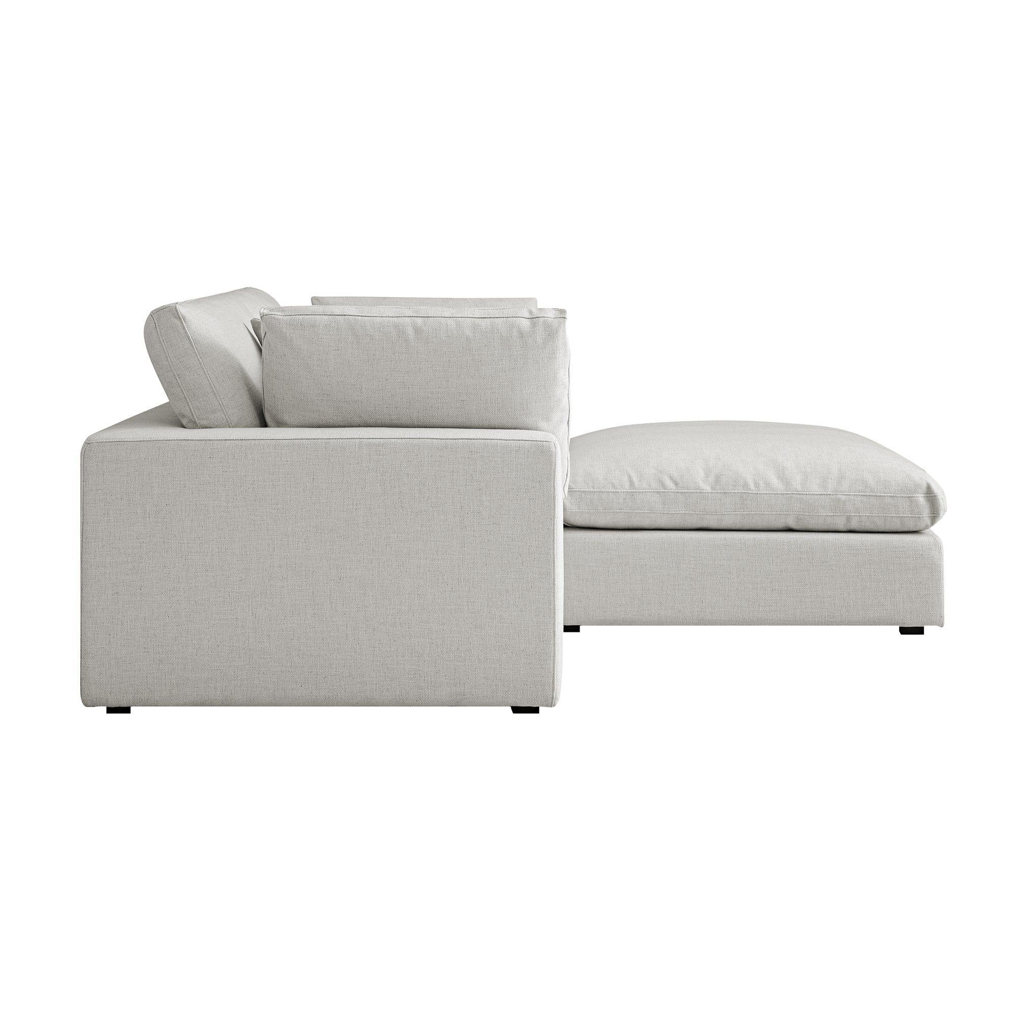 Lutyens Light Grey Linen Blend Modular Sofa, 2-Piece Chaise - Image 11