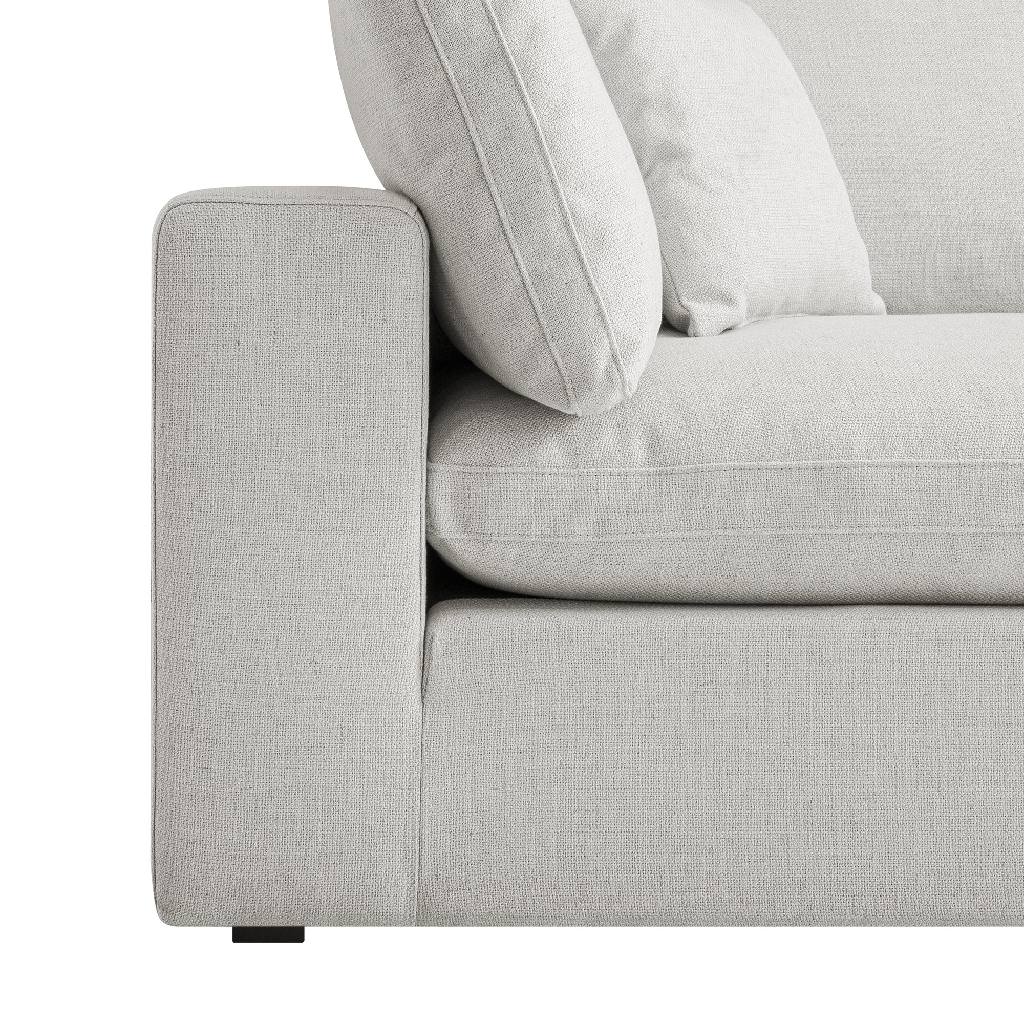 Lutyens Light Grey Linen Blend Modular Sofa, 2-Piece Chaise - Image 13