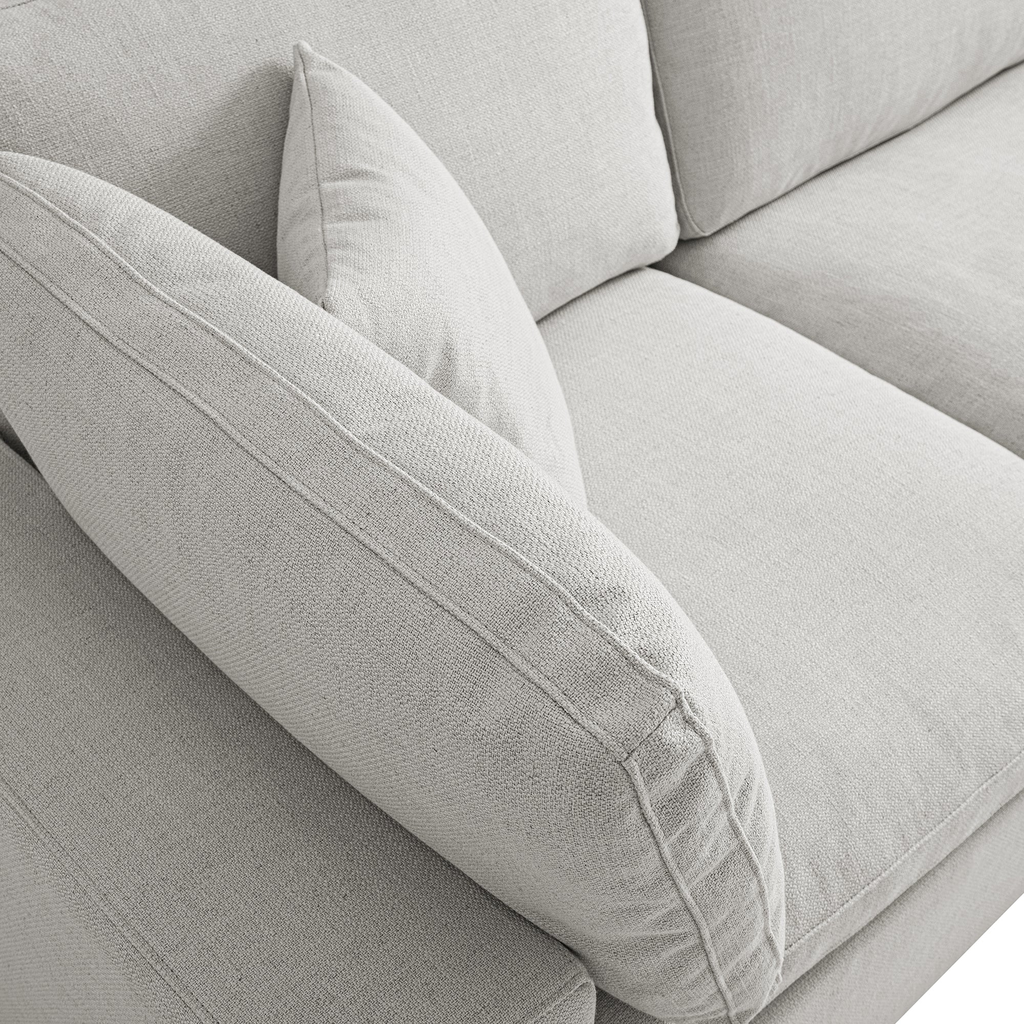 Lutyens Light Grey Linen Blend Modular Sofa, 3-Piece Chaise - Image 9