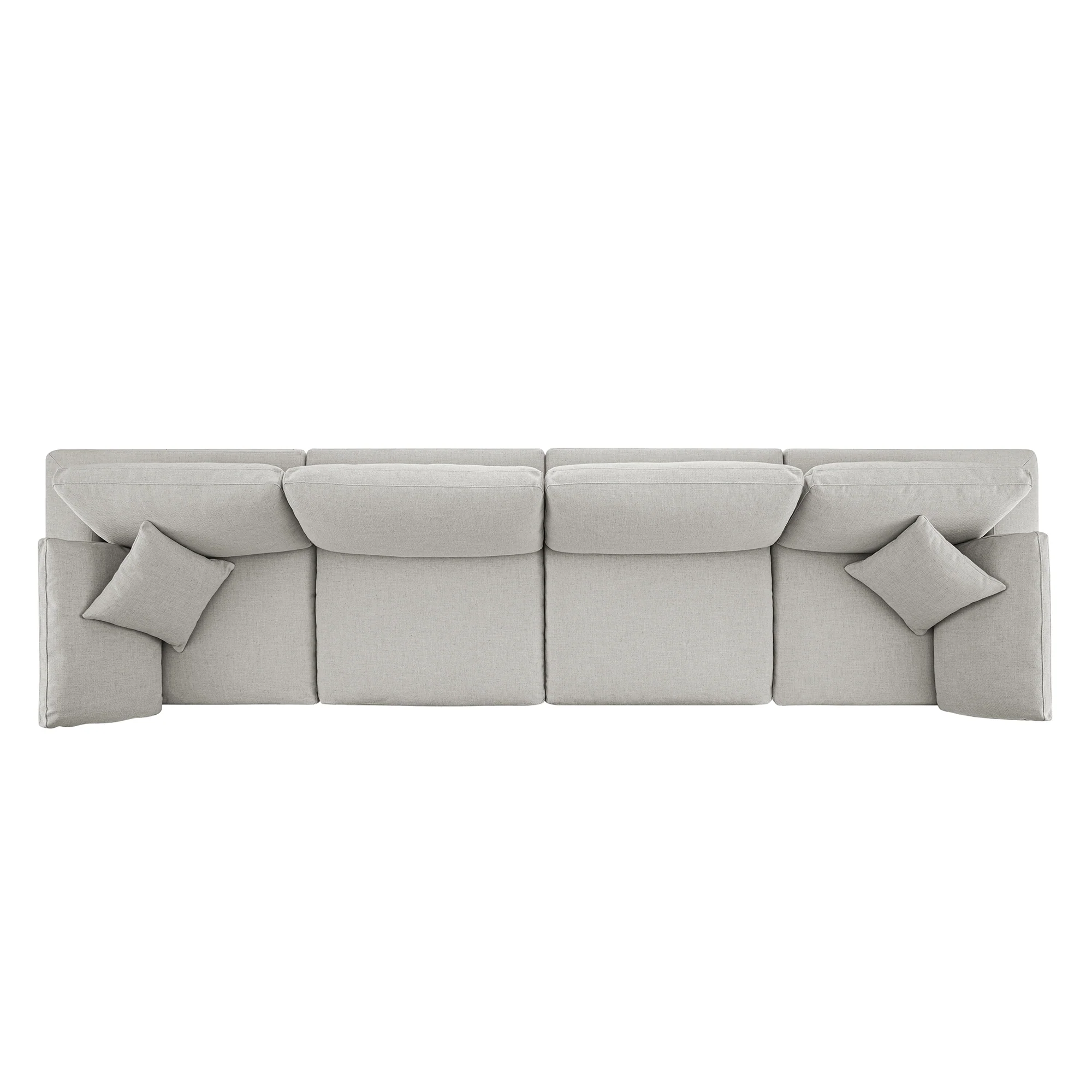Lutyens Light Grey Linen Blend Modular Sofa, 4-Piece - Image 5