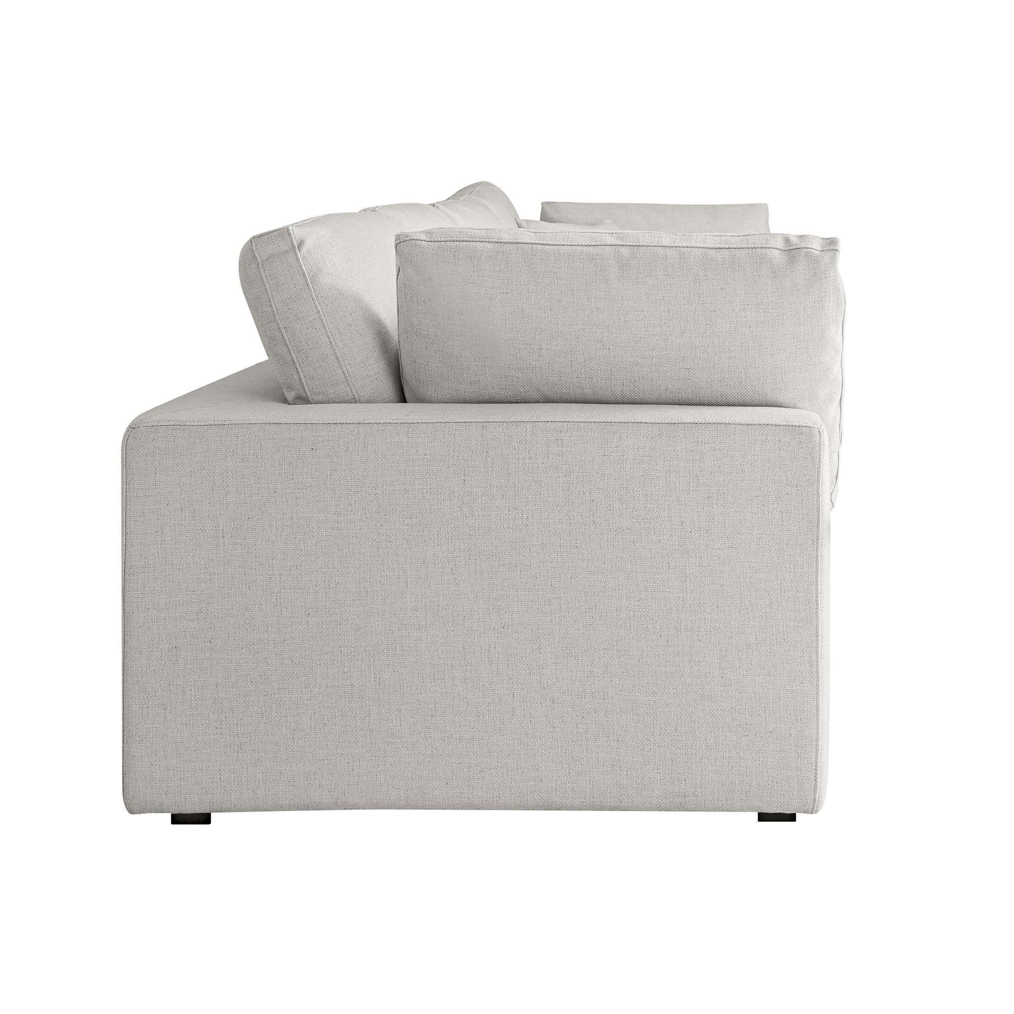 Lutyens Light Grey Linen Blend Modular Sofa, 4-Piece - Image 6