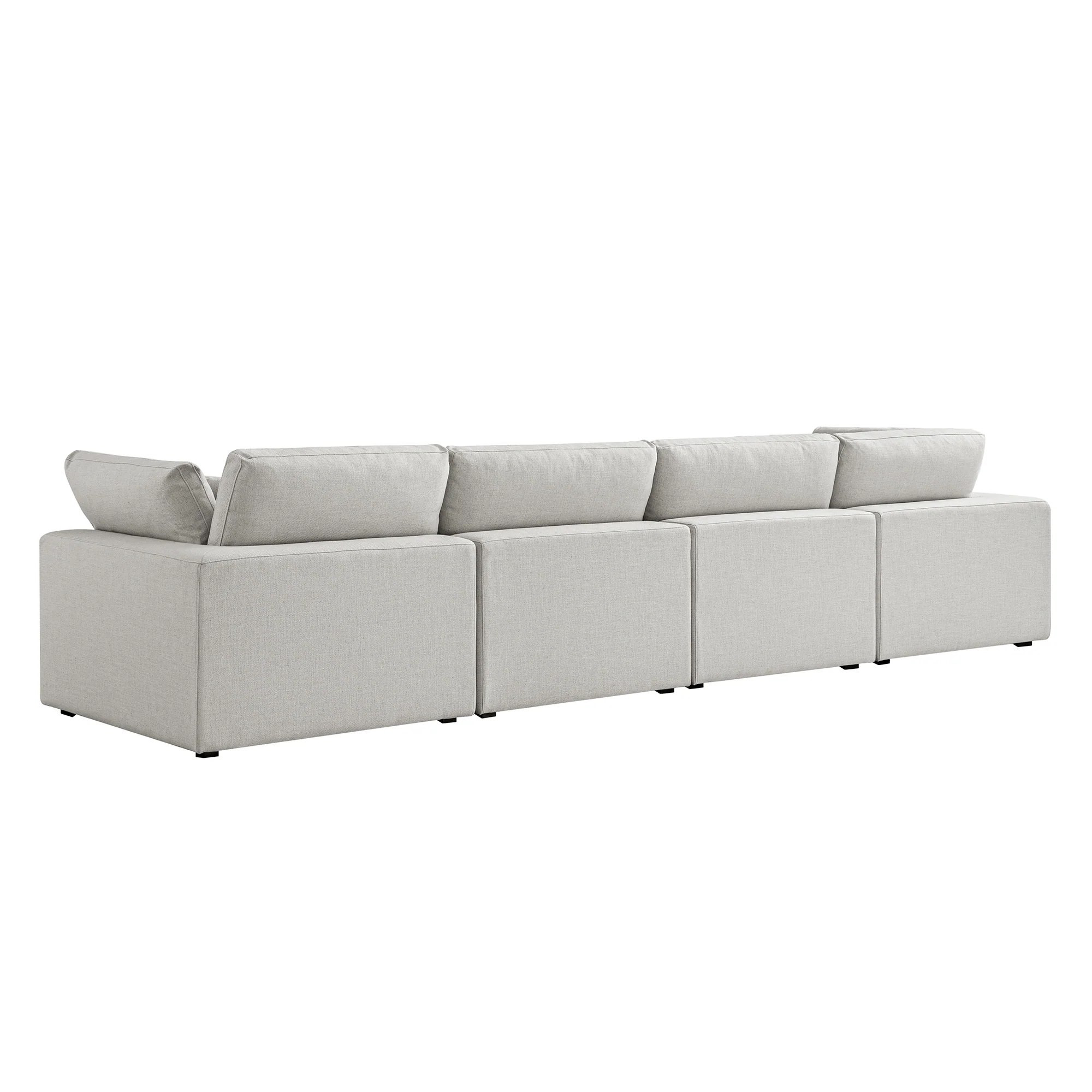 Lutyens Light Grey Linen Blend Modular Sofa, 4-Piece - Image 7