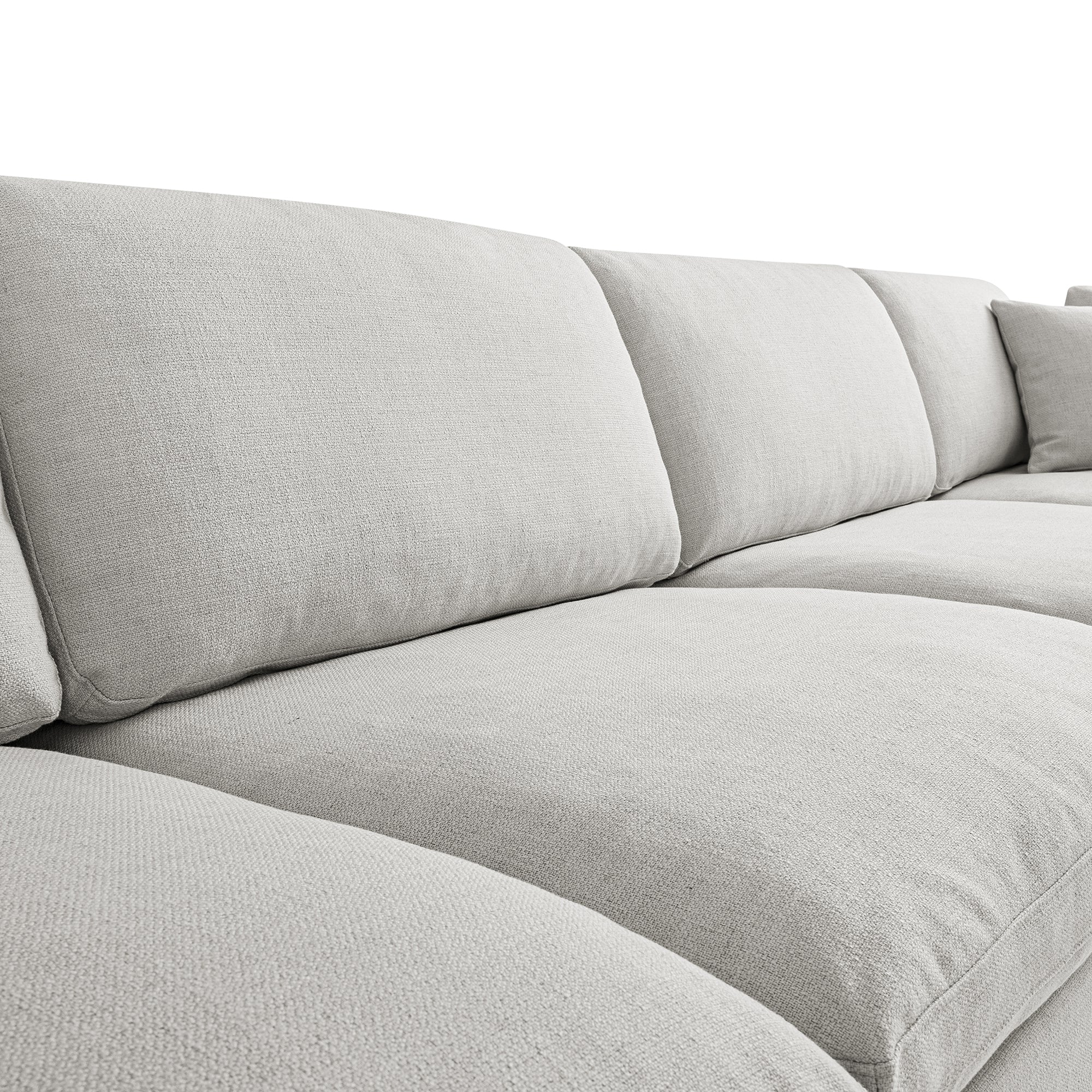 Lutyens Light Grey Linen Blend Modular Sofa, 4-Piece - Image 9
