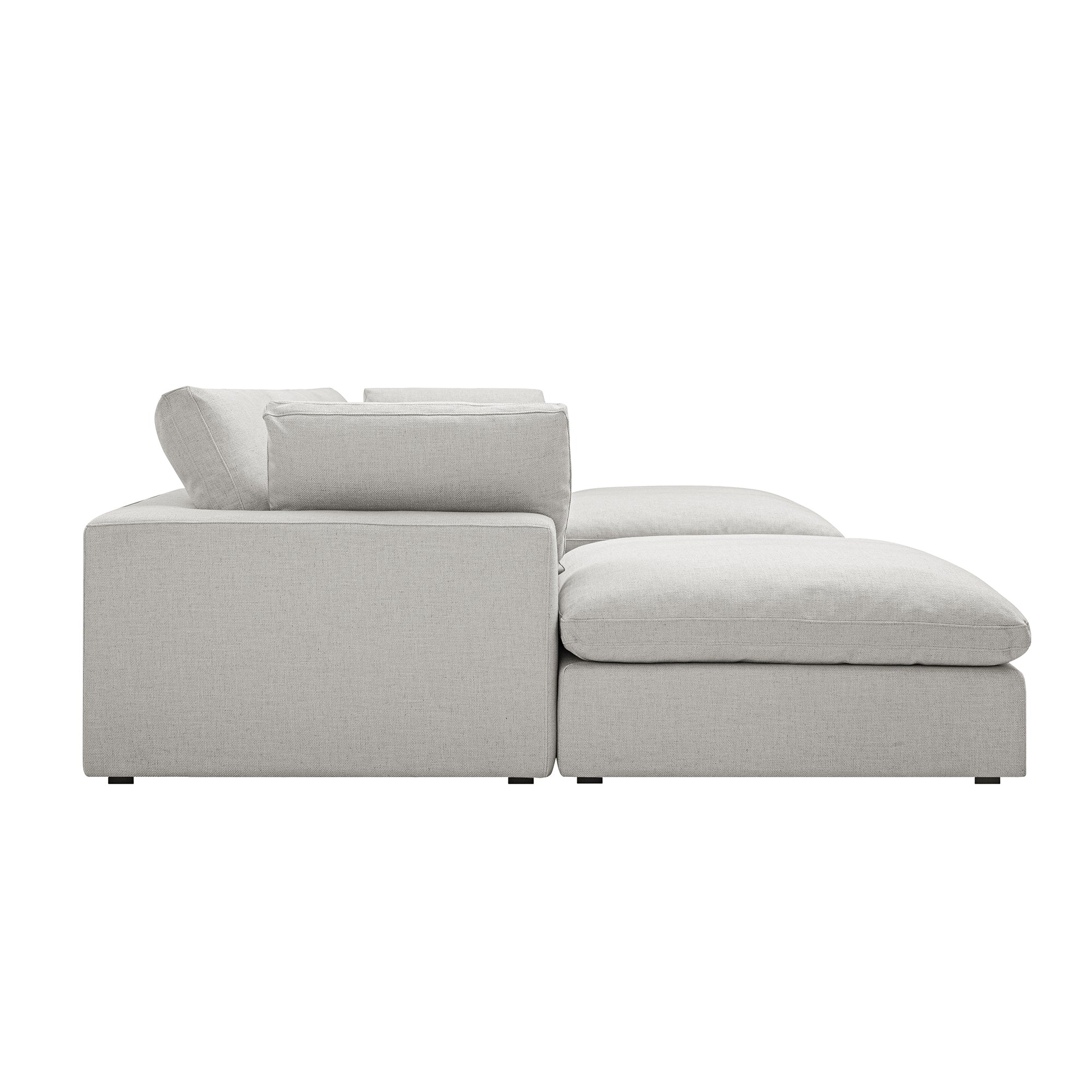 Lutyens Light Grey Linen Blend Modular Sofa, 5-Piece U-Shape Set - Image 5