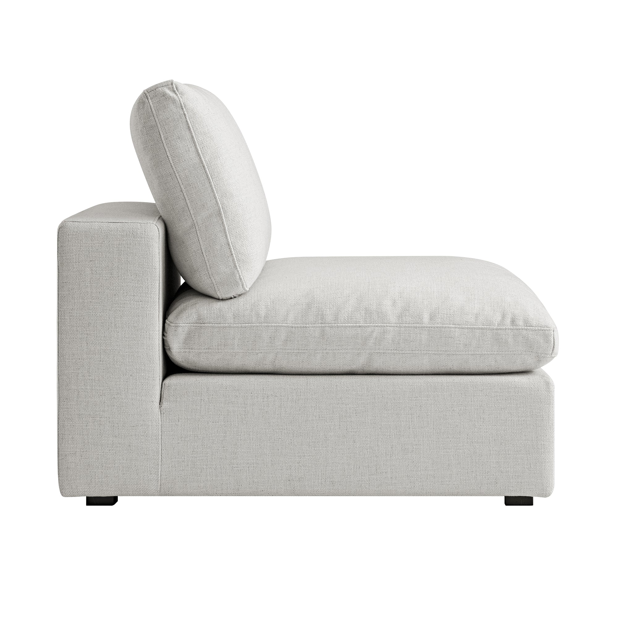 Lutyens Light Grey Linen Blend Modular Sofa, Armless Seat - Image 8