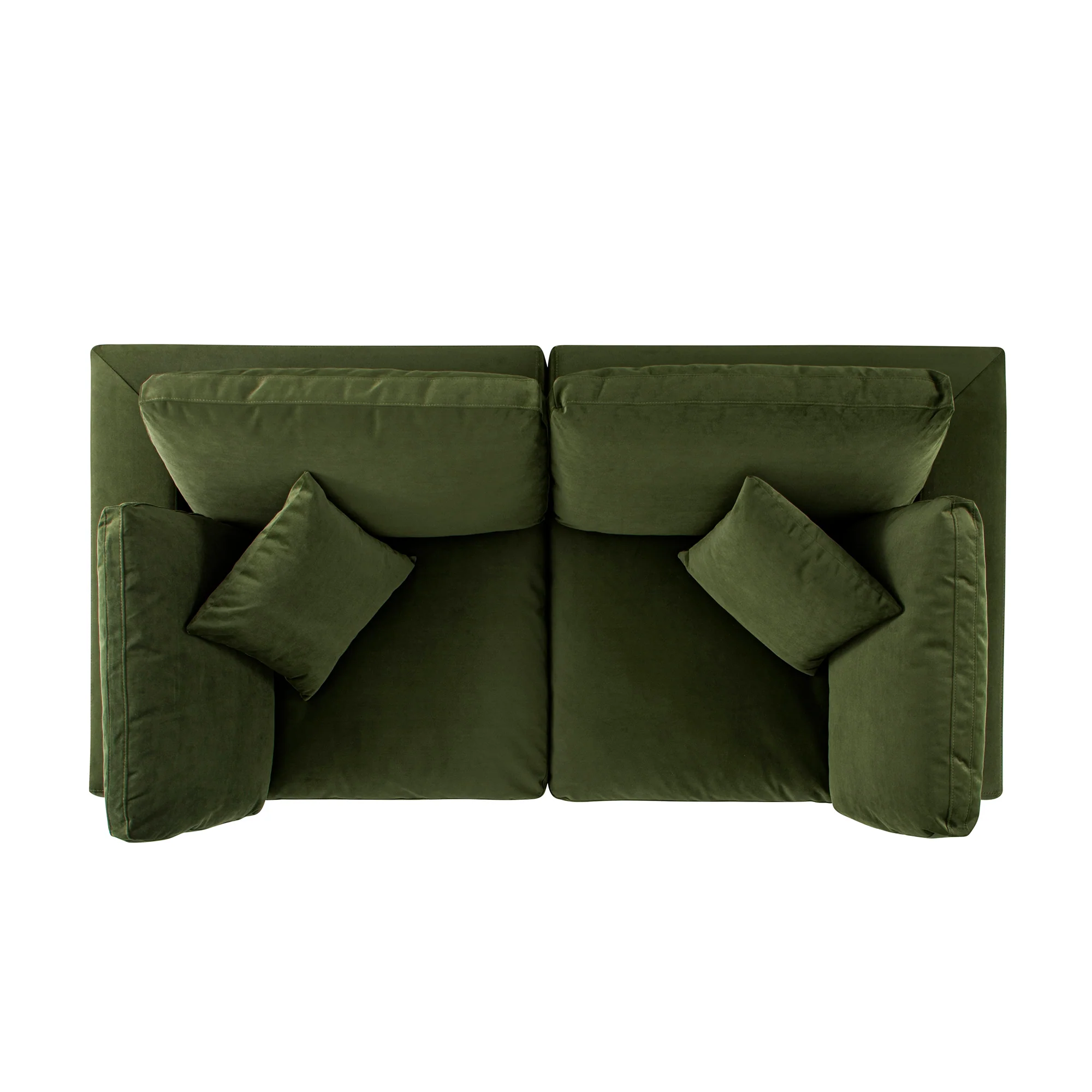 Lutyens Moss Green Velvet Modular Sofa, 2-Piece - Image 5